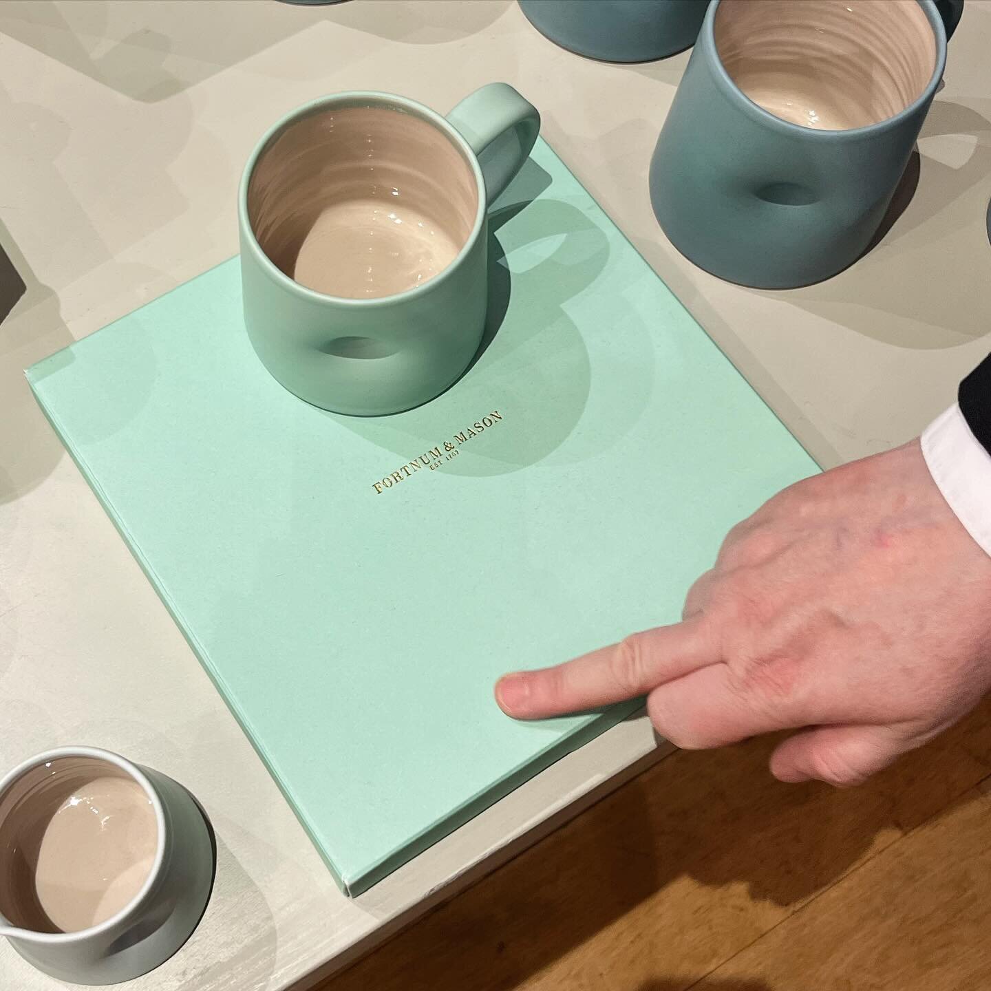 Popped into @fortnums last week to meet the sales staff and talk a bit about my story, how I built my business, the ethos and values of my work and how each piece is made. 

I brought along a new colour that have been developing with Fortnum &amp; Ma