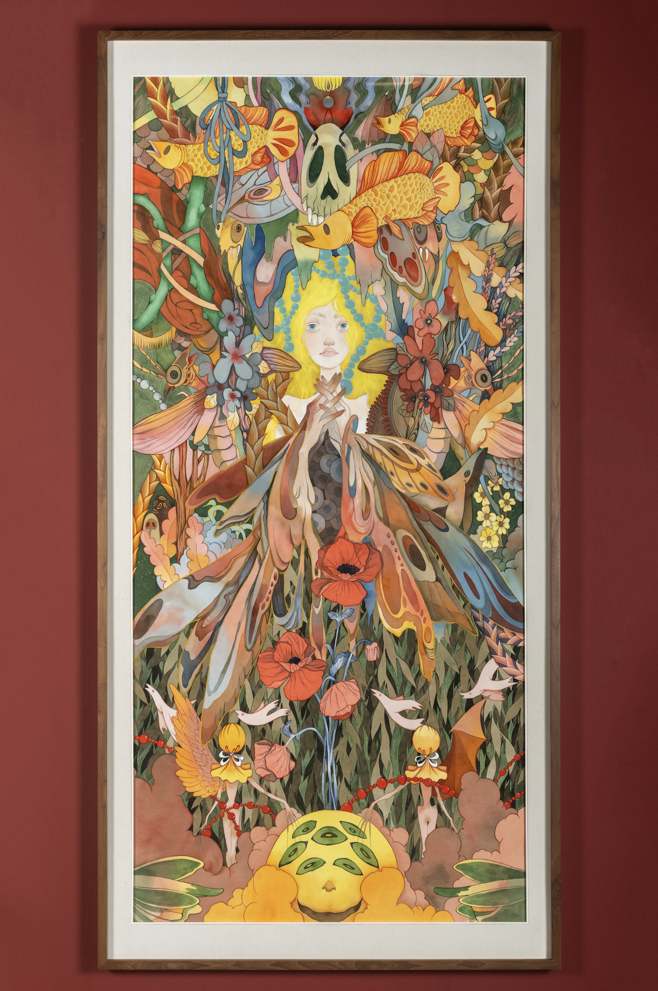 Dewi Sri Rezeki , Watercolor on Paper 235 x 110 cm
