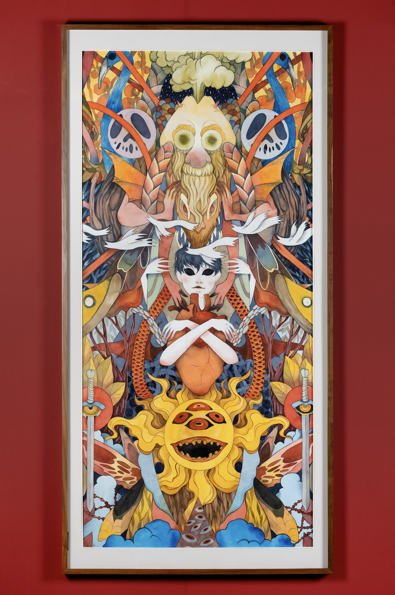 LET THERE BE BLOOD , Watercolor on Paper 235 x 110 cm
