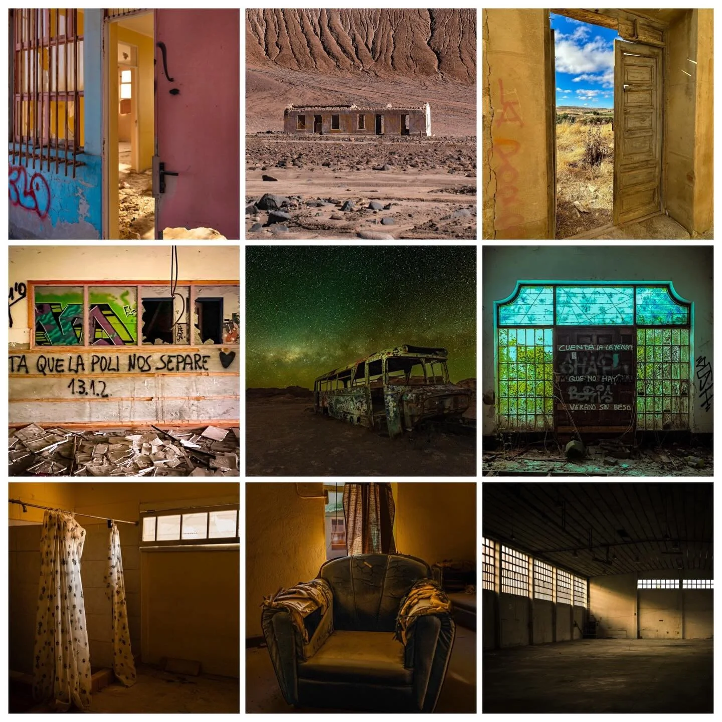 Nine of my favorite abandoned pics posted in 2025. Once again I didn&rsquo;t believe the 9 most liked were my best, and since it&rsquo;s my page I get to pick. 😀 
Happy new year, y&rsquo;all! 

#topnine2025 #top9of2025 #happynewyear2026&hearts;️🎆🎉