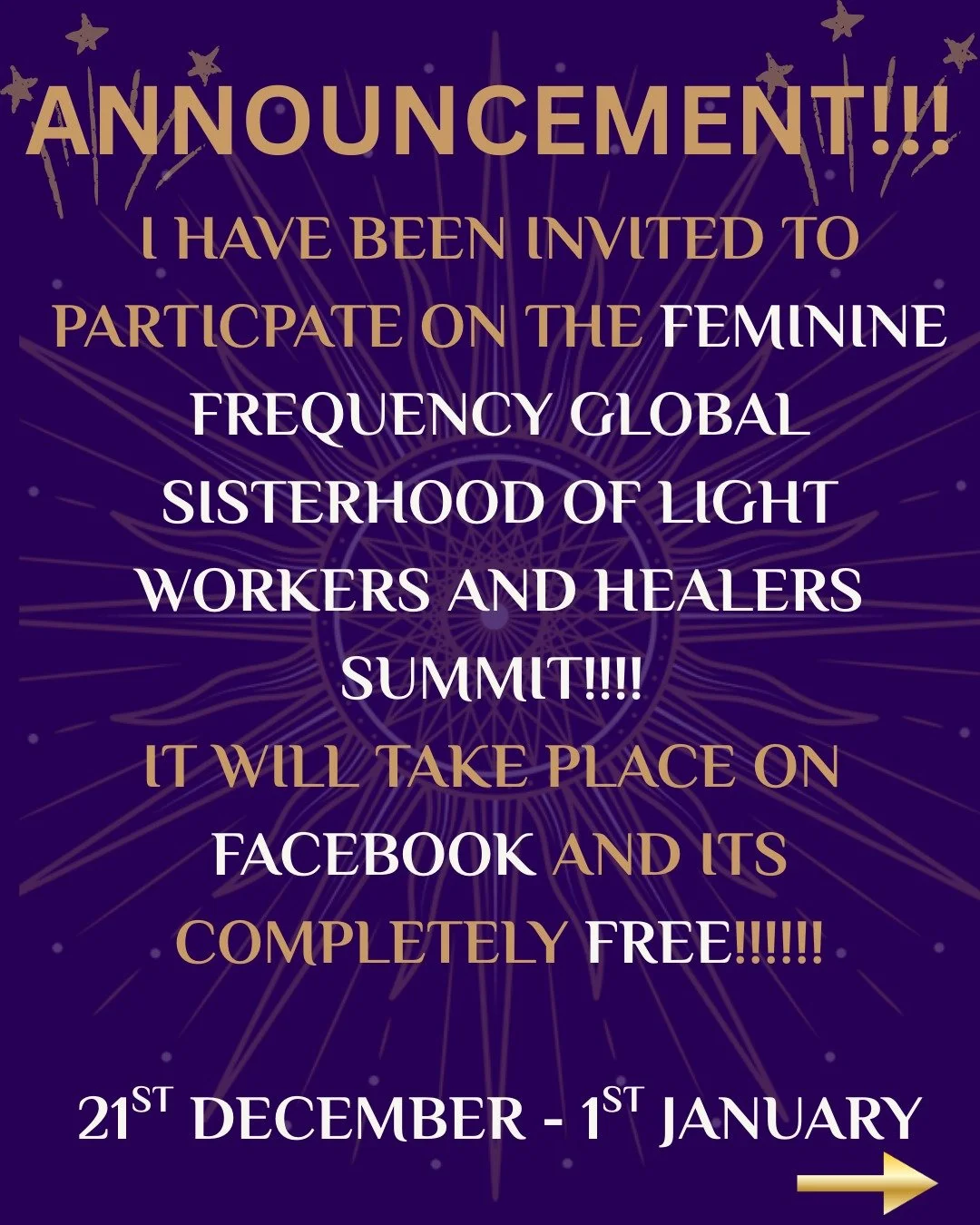 Join Your Tribe! Find Your Tribe!

It&rsquo;s happening on Facebook, and it&rsquo;s completely free.

Dates: Starting on the Winter Solstice and running through January 1st
Format: Back-to-back Divine Feminine goddesses sharing their work, energy, an