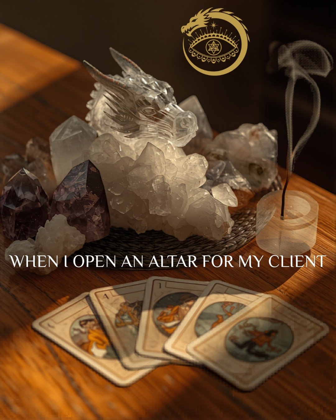 It begins in silence &mdash; a listening beyond words.
Each candle, crystal, and element finds its place through intuition, guided by the unseen currents that speak of their journey.
The altar becomes a living portal, a mirror of the soul calling for