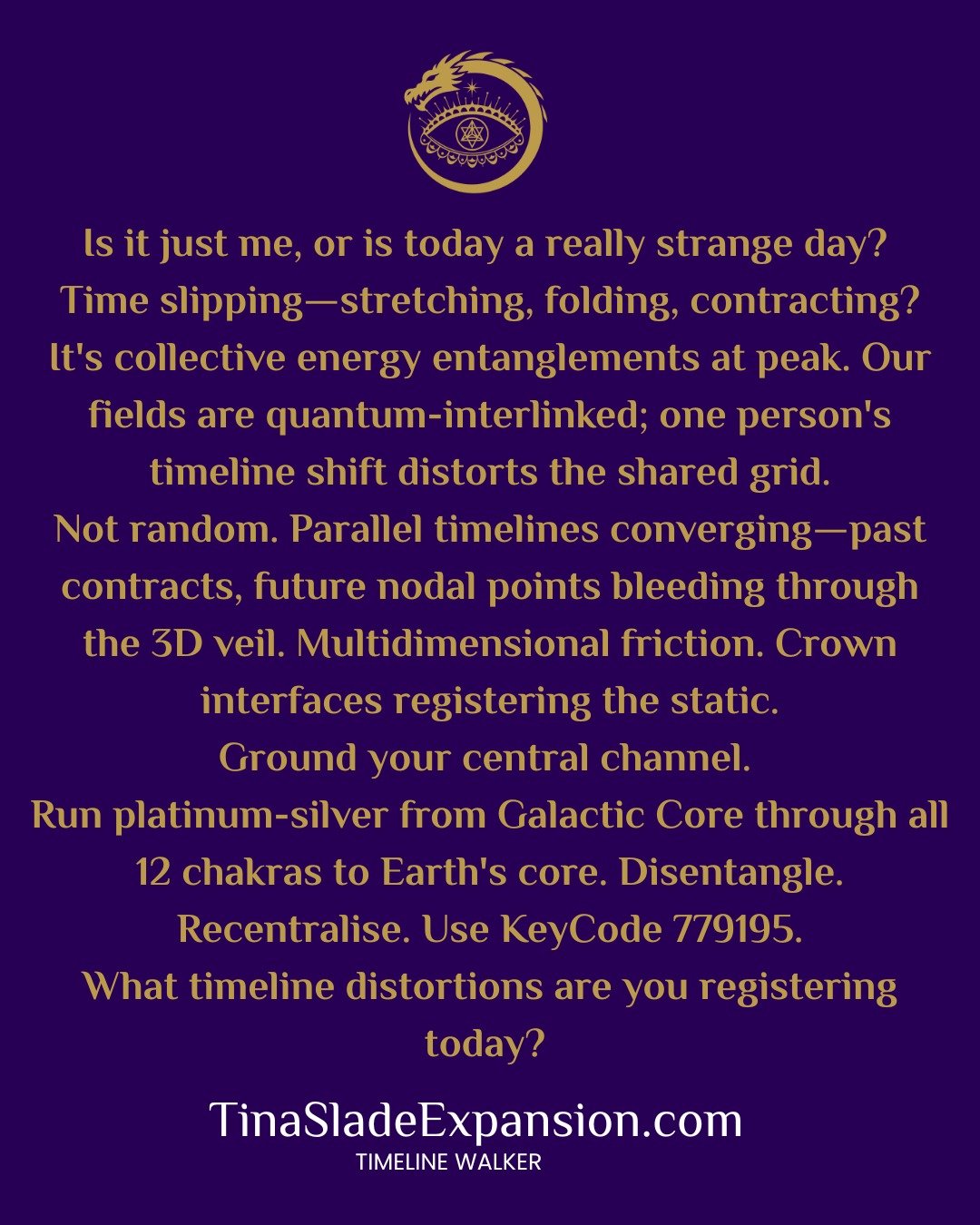 Things are shaking!!
TinaSladeExpansion.com
#HigherConsciousness
#SpiritualAwakening
#Lightworker
#Starseed
#Ascension
#GalacticActivation
#12DChakras
#SoulTemplate
#QuantumTimeline
#MultidimensionalBeing