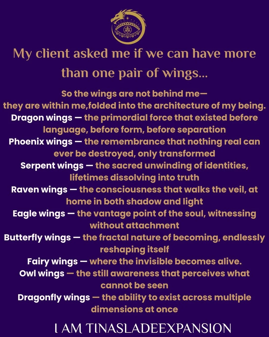 All wings are more than form&mdash;they are vibrational essences, echoes of every life ever lived. Wings are not worn; they are remembered. Each pair carries the frequency of the souls we have been, the wisdom we have embodied, and the transformation