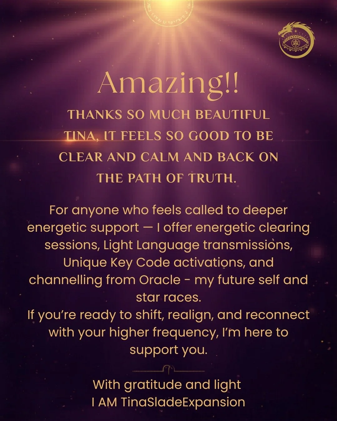 In this crazy world, it&rsquo;s so easy to pick up unwanted energies that drain our power and cloud our vision.

If you&rsquo;re feeling off, heavy, or not quite yourself &mdash; it might be time for a body scan and energetic clearing.

Find me...Tin