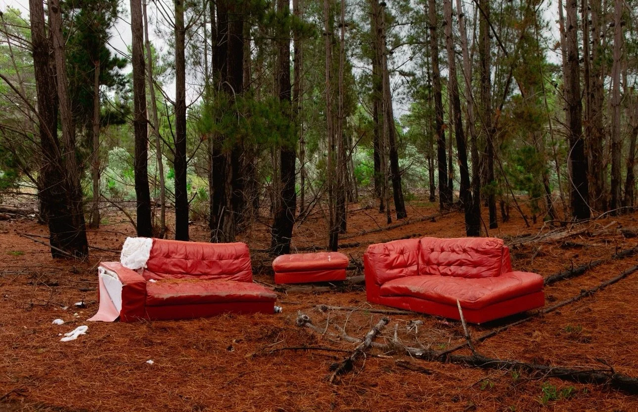 Home, misplaced. A living room abandoned to the pines.
What we build for comfort can so easily become ruin, relic. 
I happened upon this unexpected scene in the forest just outside of Hobart last year.

For #PVMondayHome @photovogue 

-

Rochelle Tis