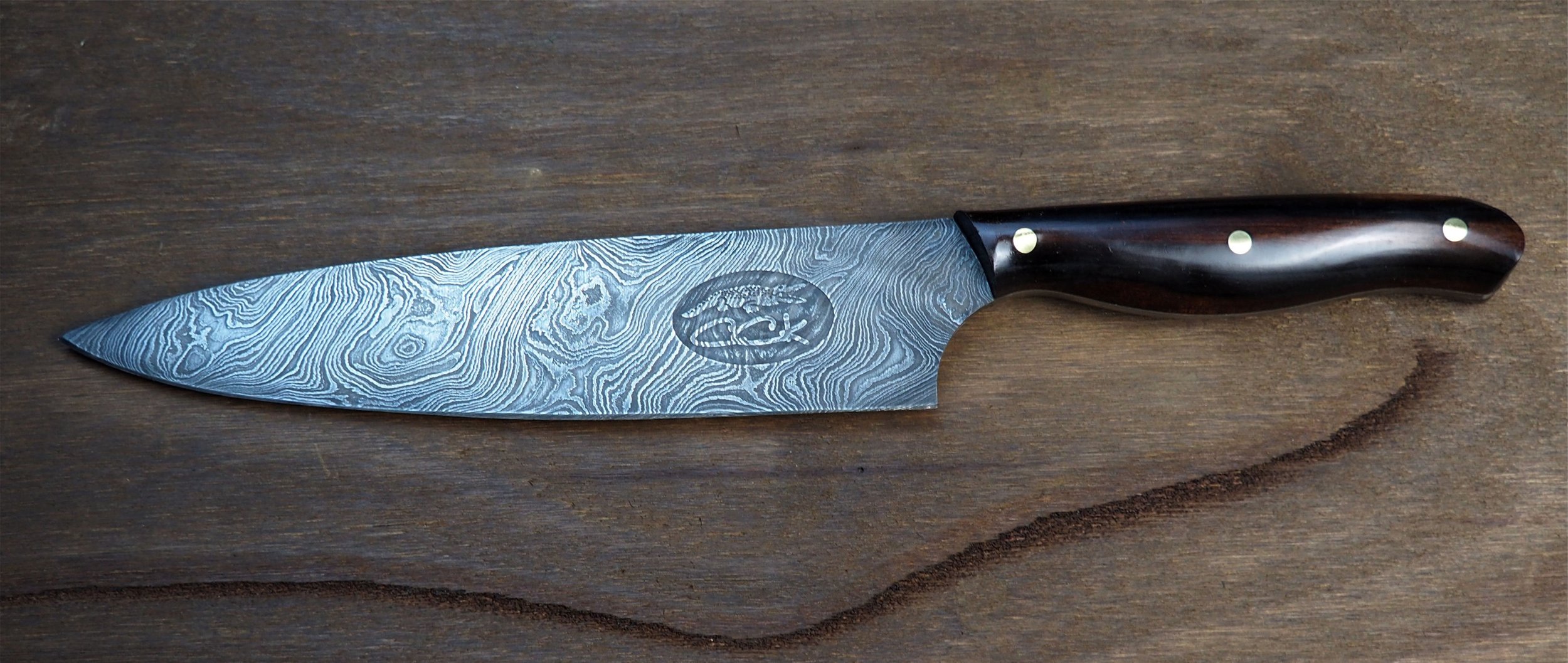 MADAGASCAR BLACK EBONY SPIRAL DAMASCUS CHEFS KNIFE 2.jpg