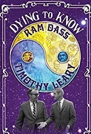 Book cover featuring a purple background with a yin-yang symbol in the center and two men in suits at the bottom, with the titles 'Dying to Know' and author names 'Ram Das' and 'Timothy Leary' surrounding the symbol.
