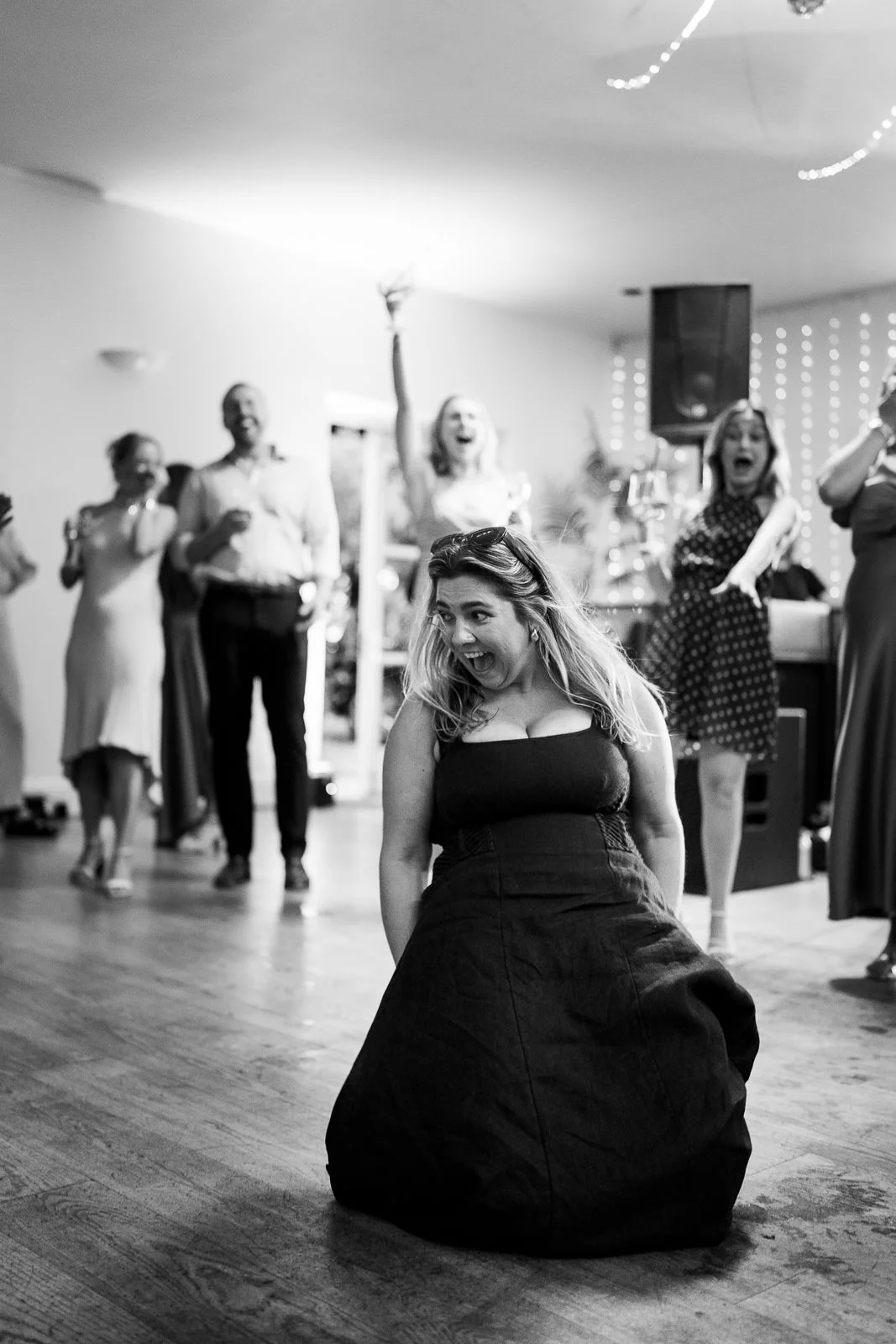 Wedding guest dancing on the floor, candid Matara photography