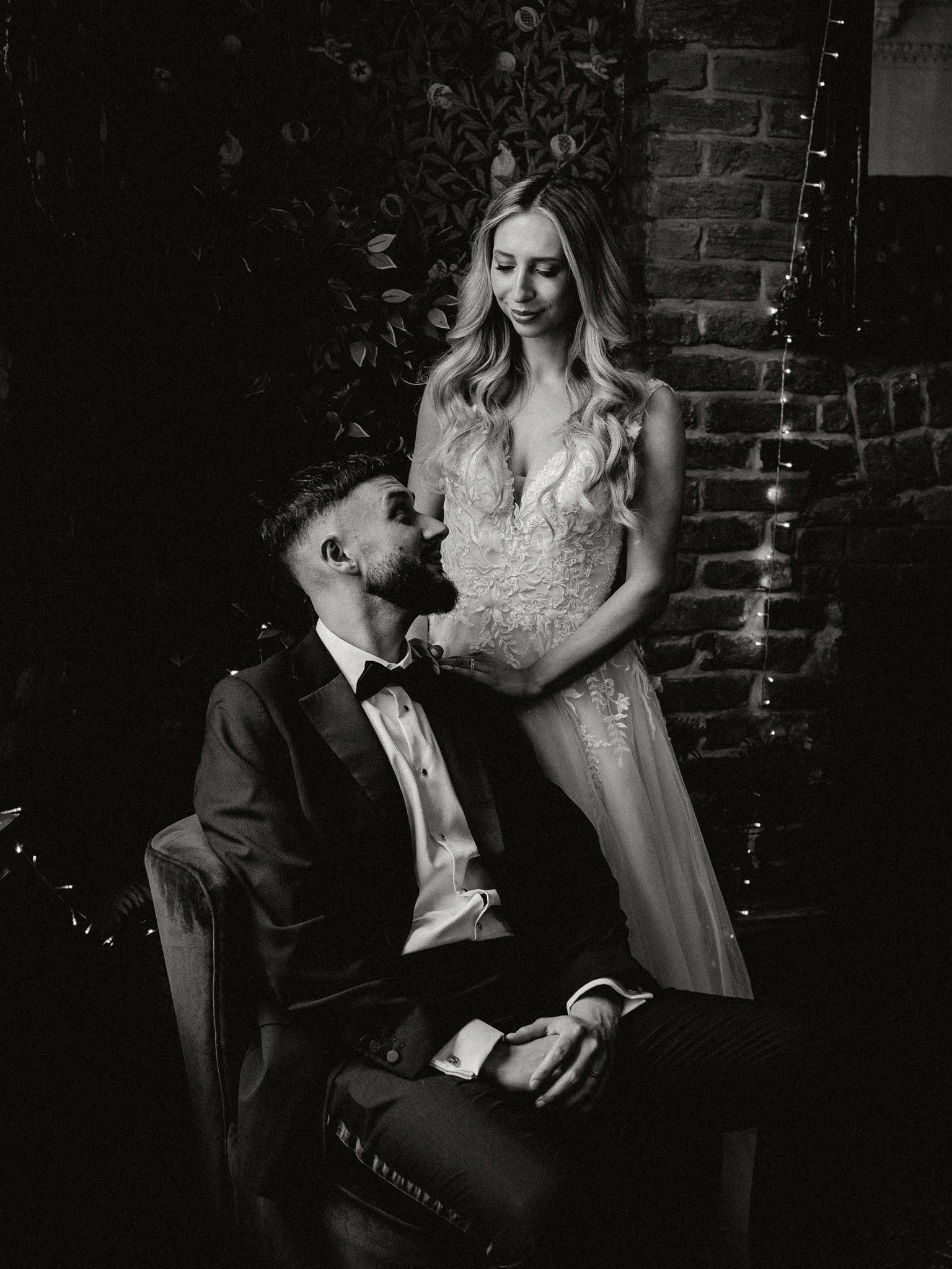 Editorial wedding photography pose at the radnor Rooms Bristol