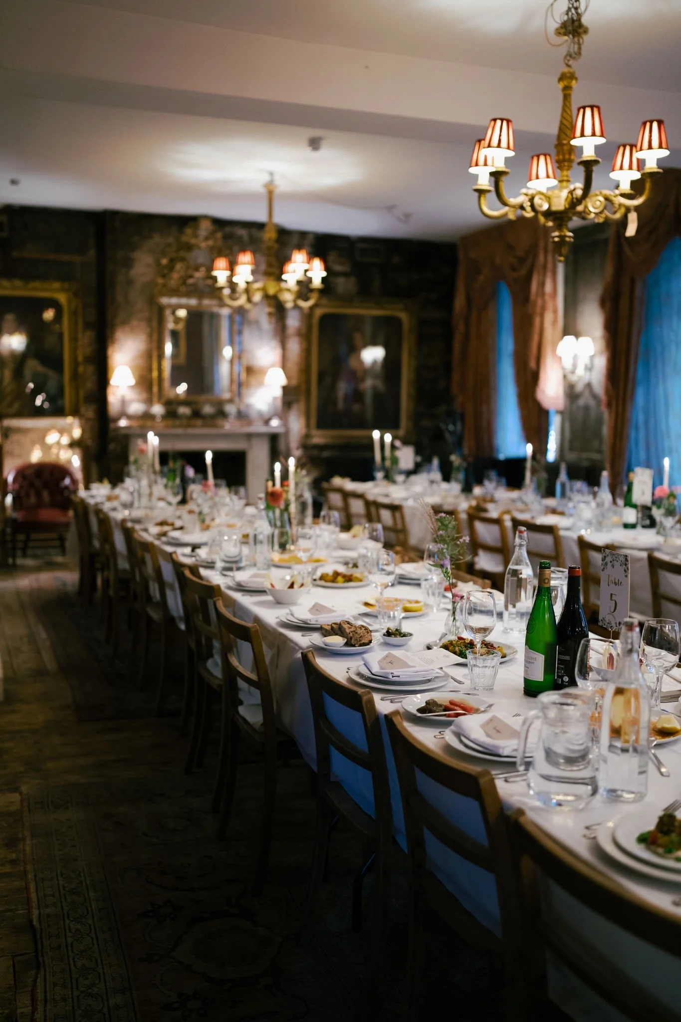 Table decor at Brunswick House in London for a wedding