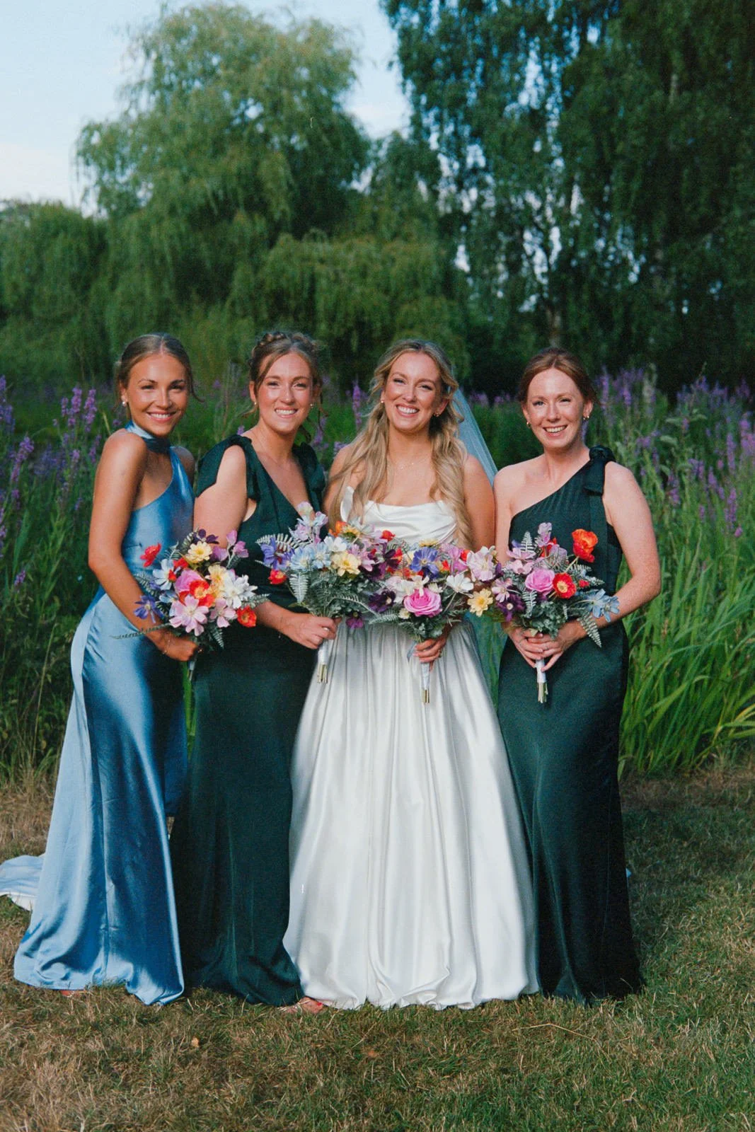 Wedding party group photo on Portra 400 film, Matara Cotswolds