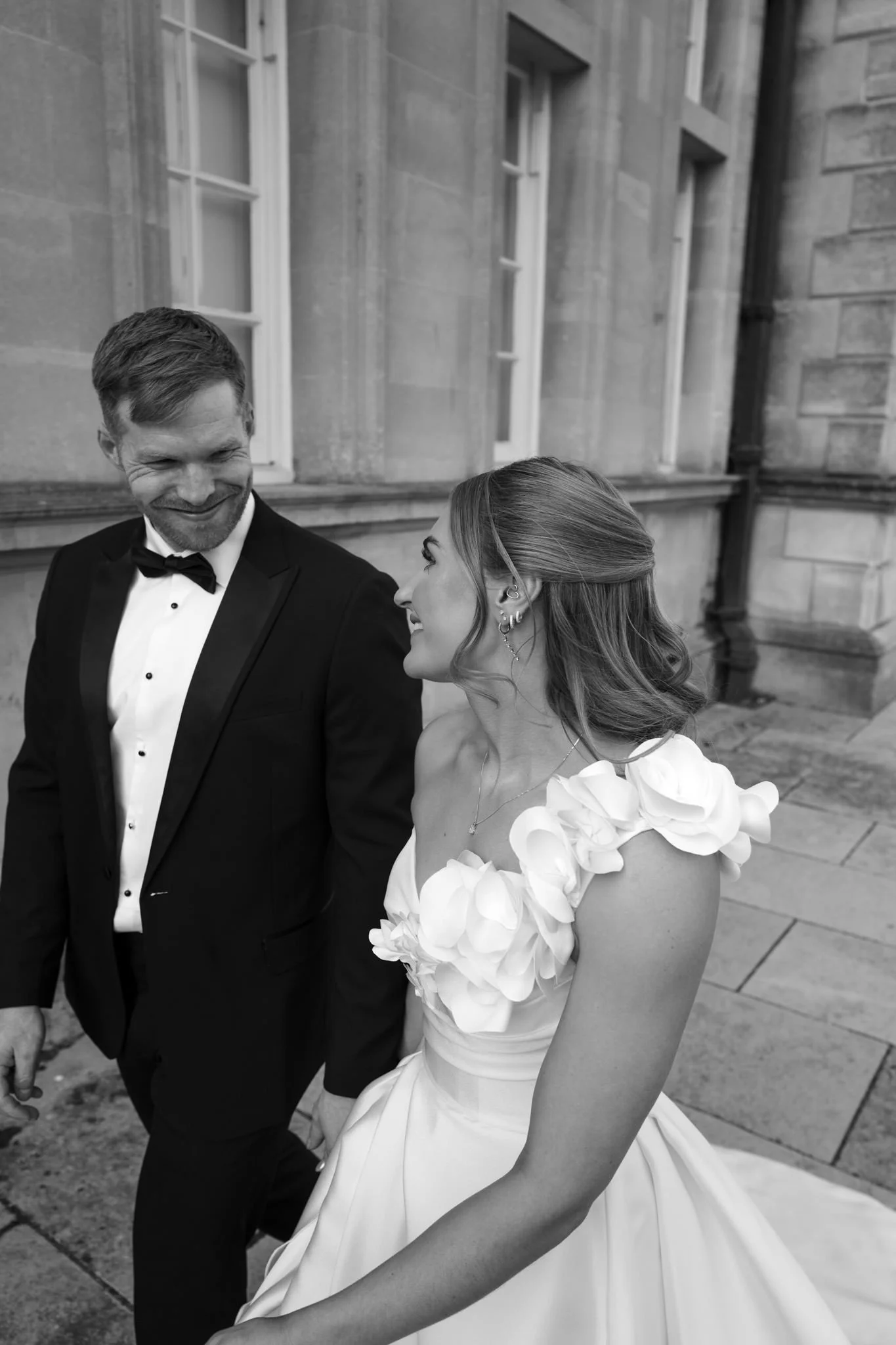 Stylish bride and groom at a city wedding in Cheltenham
