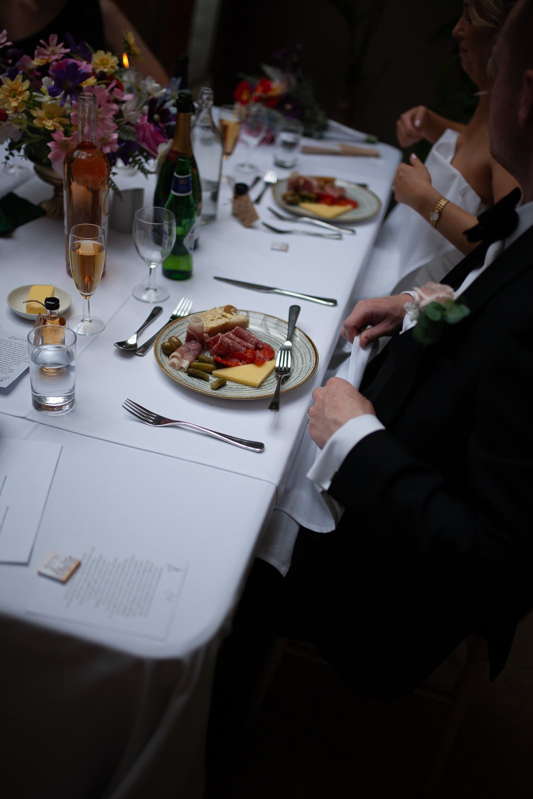 Wedding breakfast starters on table, Matara reception