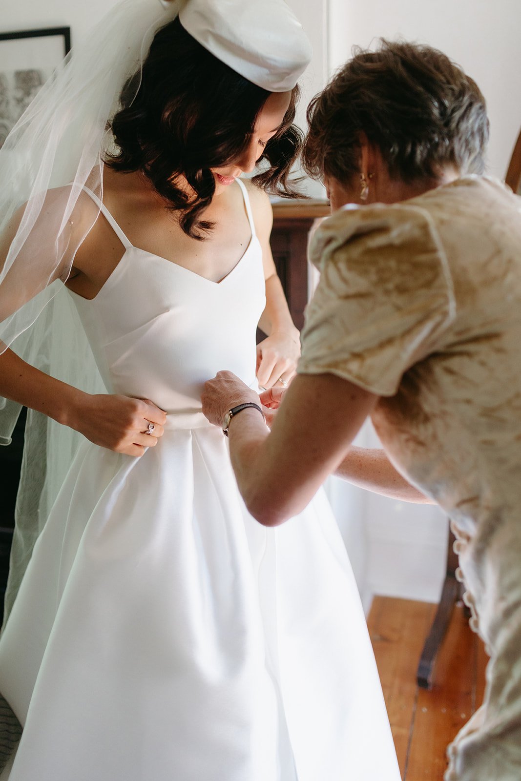 Beautiful bride Jill wore the Victor wedding dress and Christian overskirt by Halfpenny London