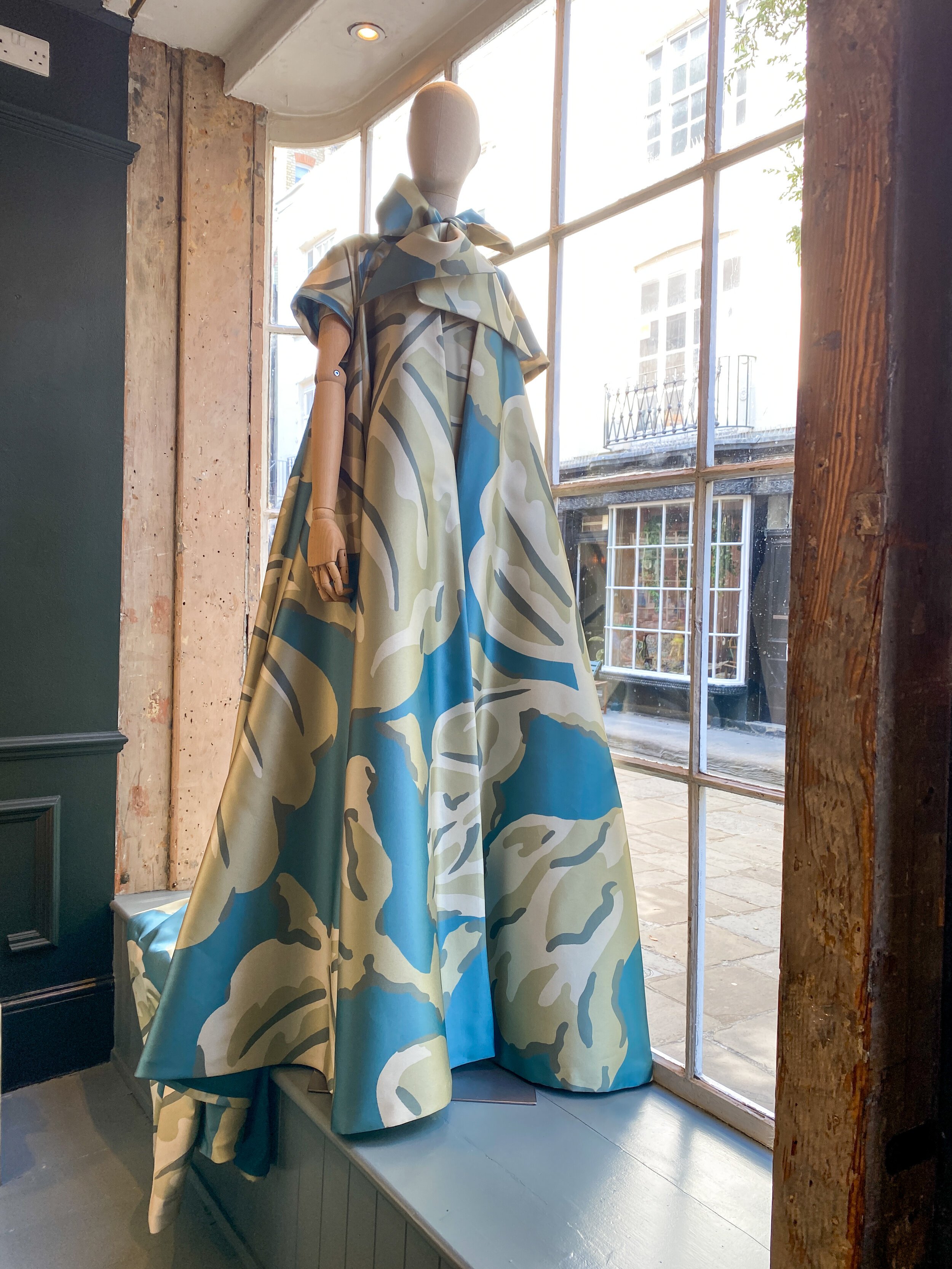 Halfpenny London created gowns using Little Greene National Trust prints digitally printed onto wedding dresses