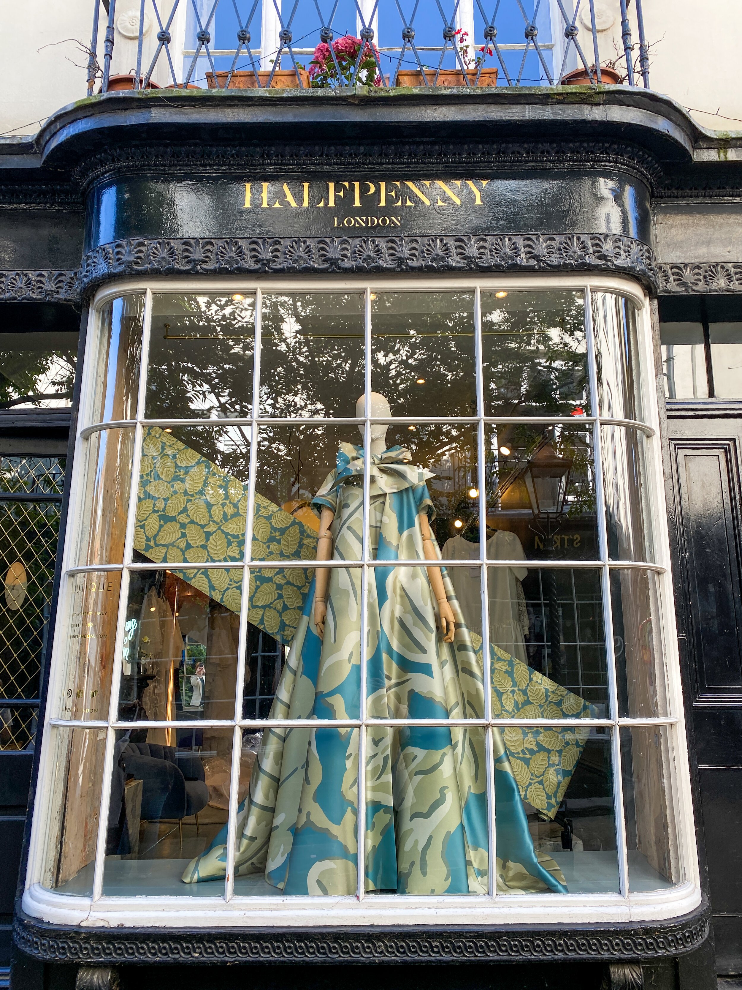 Halfpenny London created gowns using Little Greene National Trust prints digitally printed onto wedding dresses