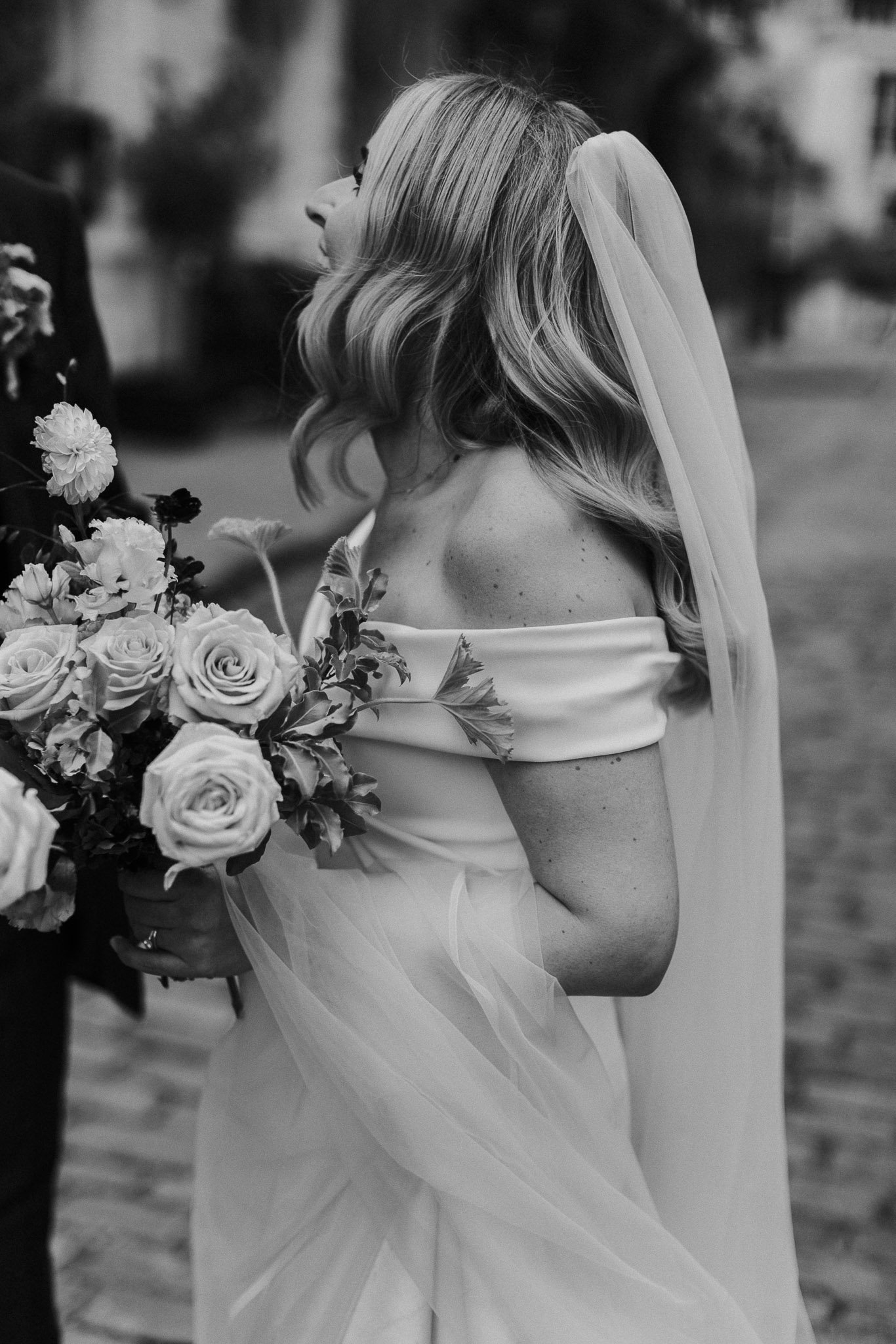 Beautiful bride Kate wore a wedding dress by Halfpenny London