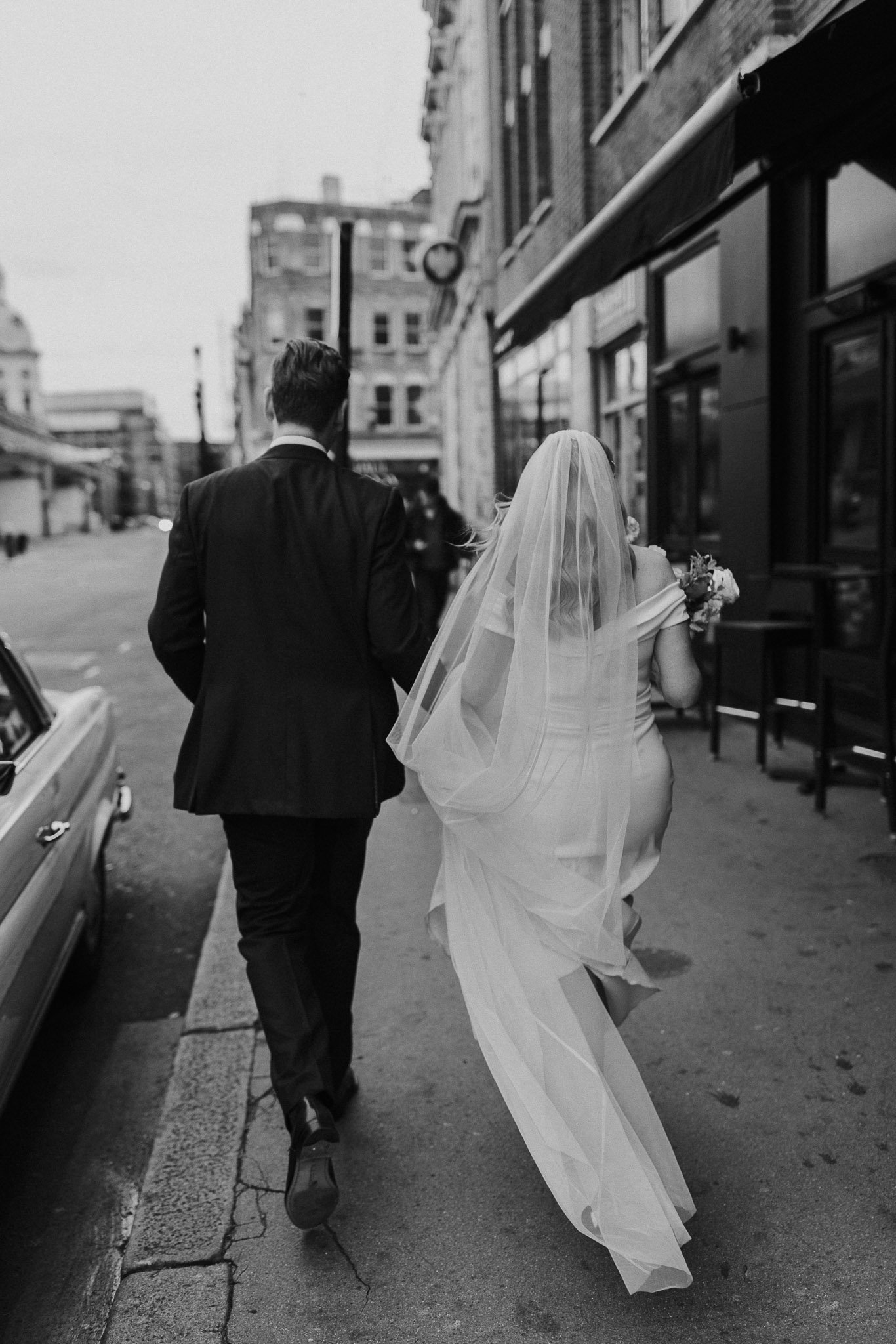 Beautiful bride Kate wore a wedding dress by Halfpenny London