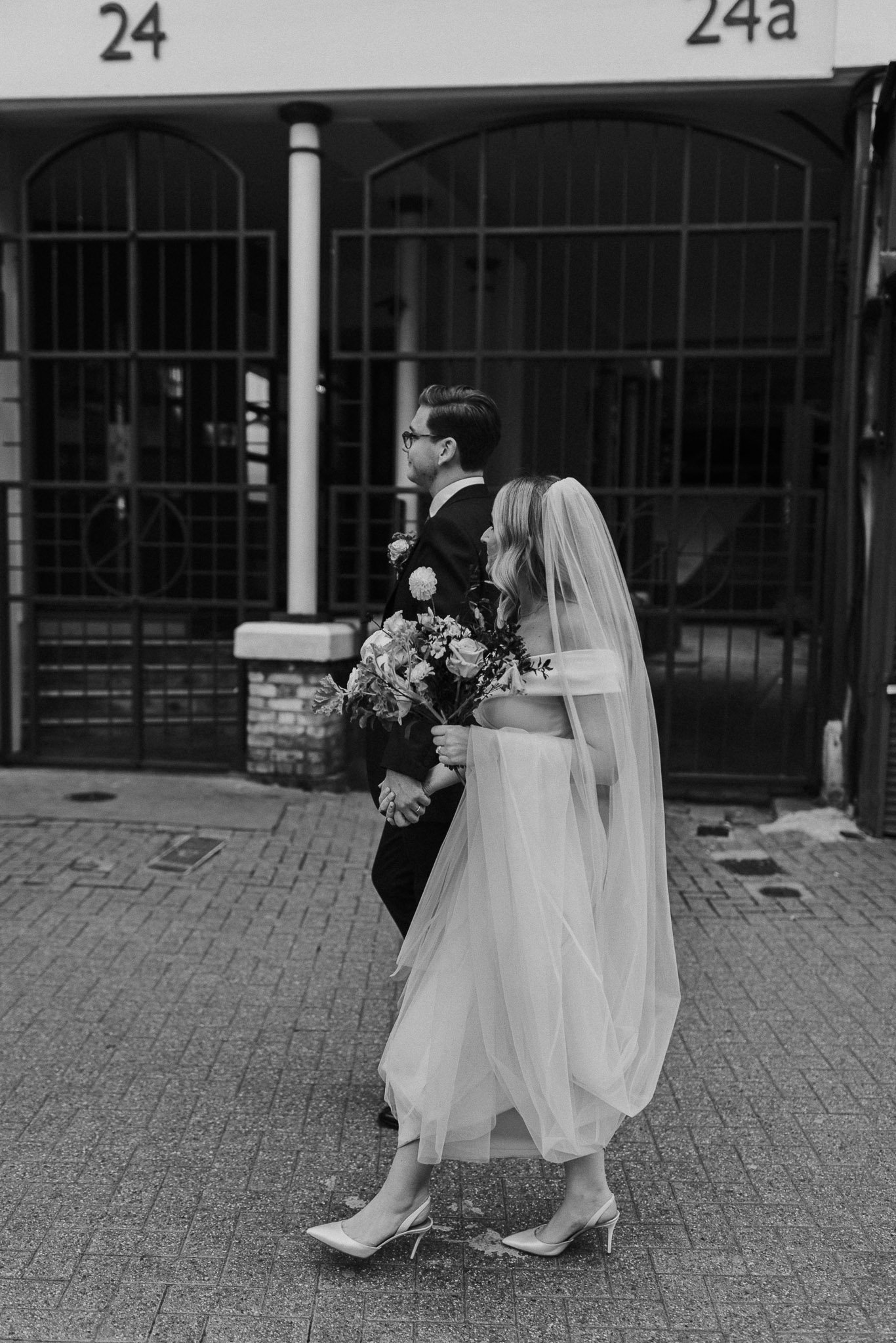 Beautiful bride Kate wore a wedding dress by Halfpenny London