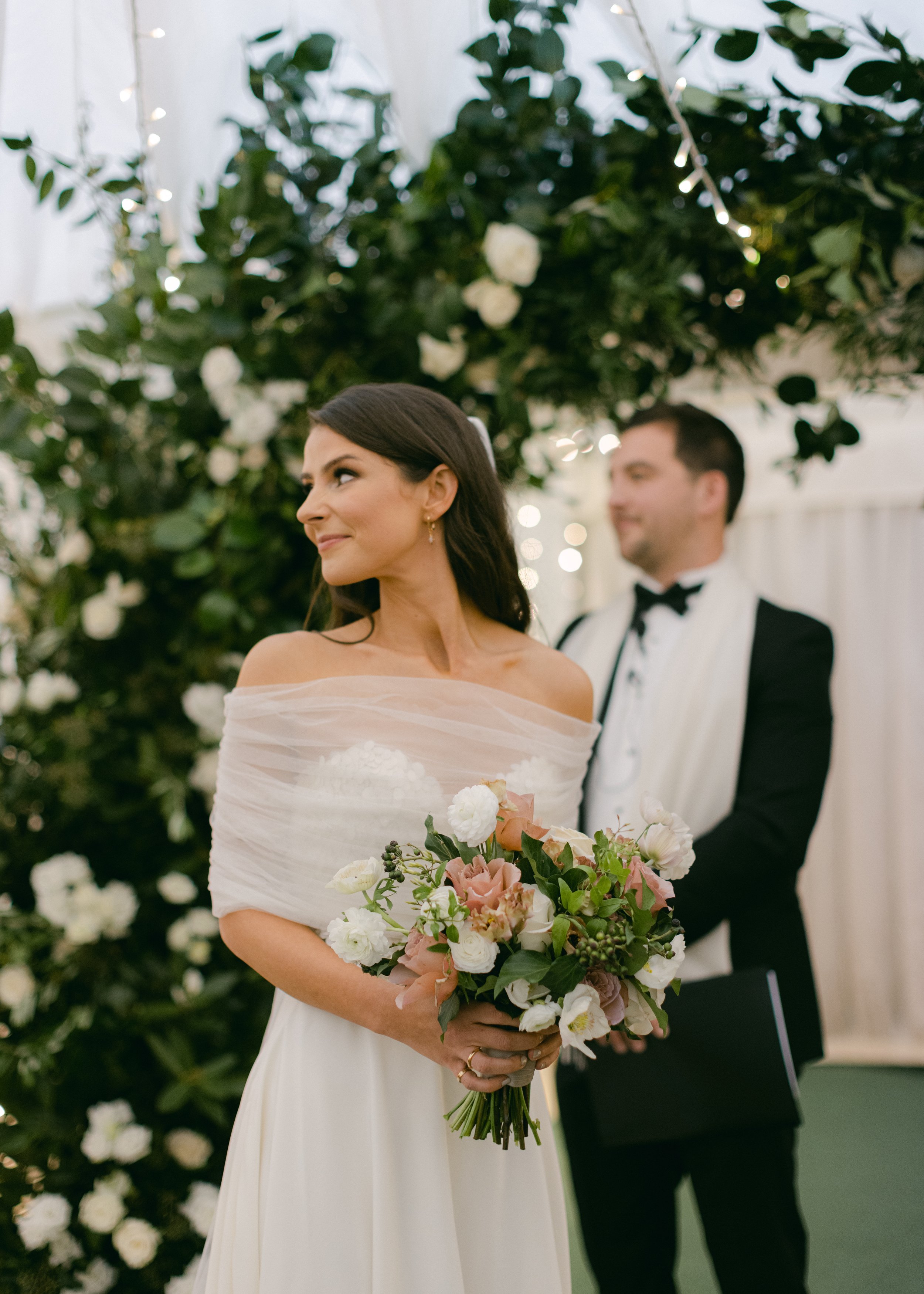 Beautiful bride Bex wore a wedding dress by Halfpenny London