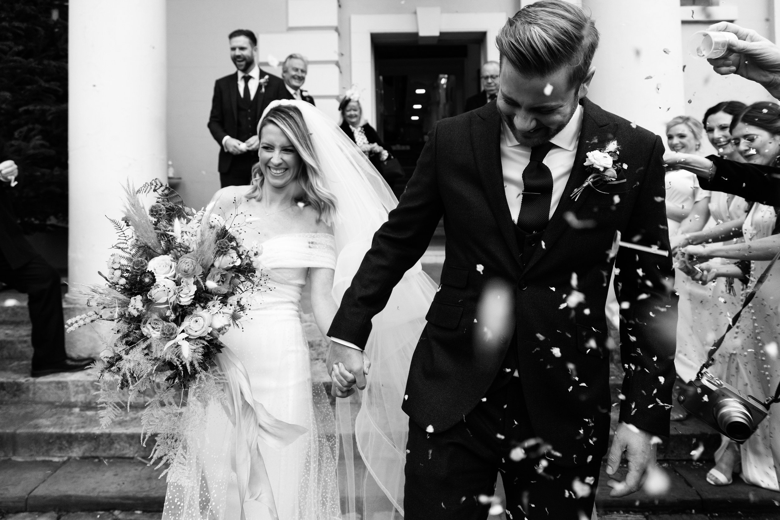 Beautiful bride Kate wore a wedding dress by Halfpenny London