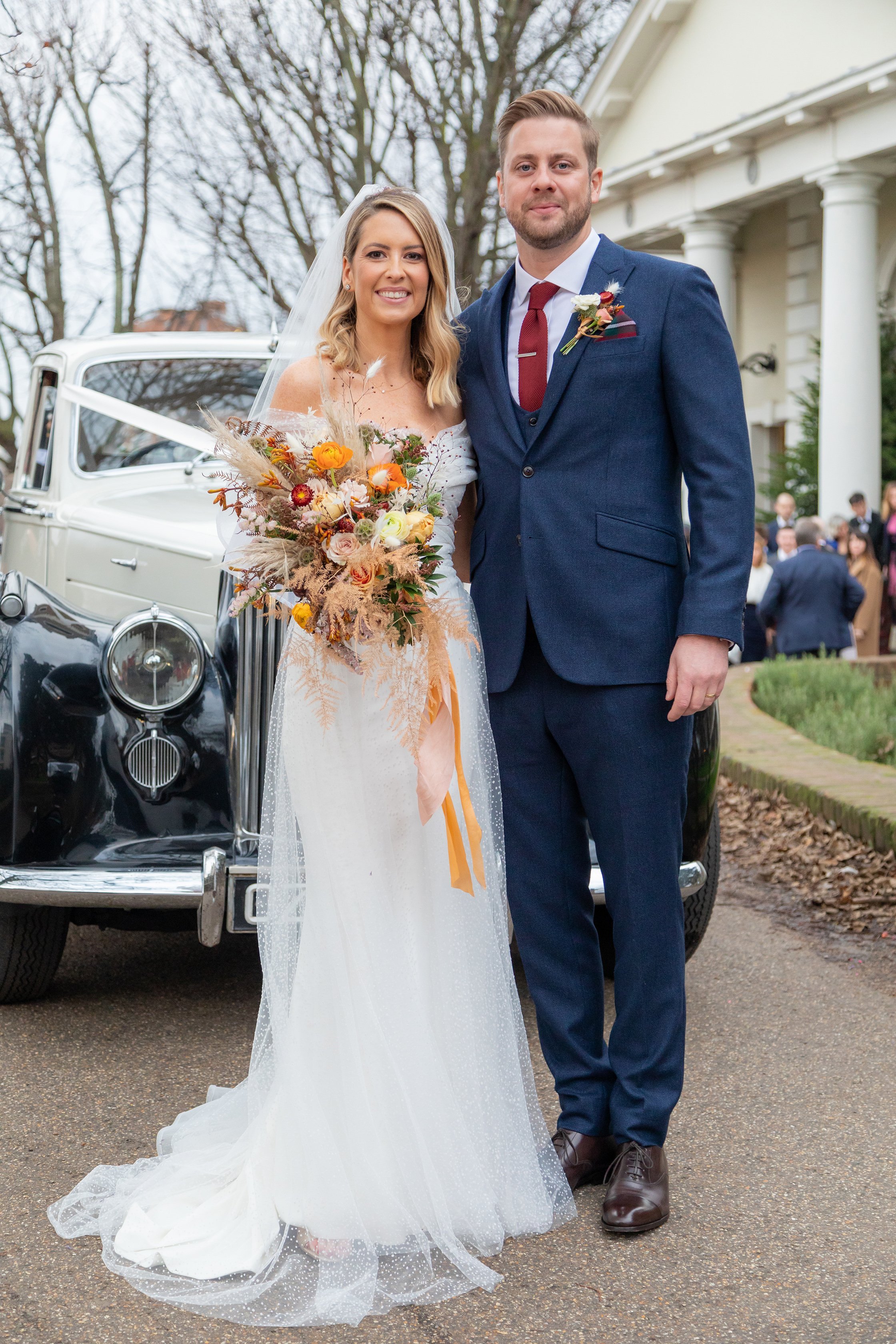 Beautiful bride Kate wore a wedding dress by Halfpenny London