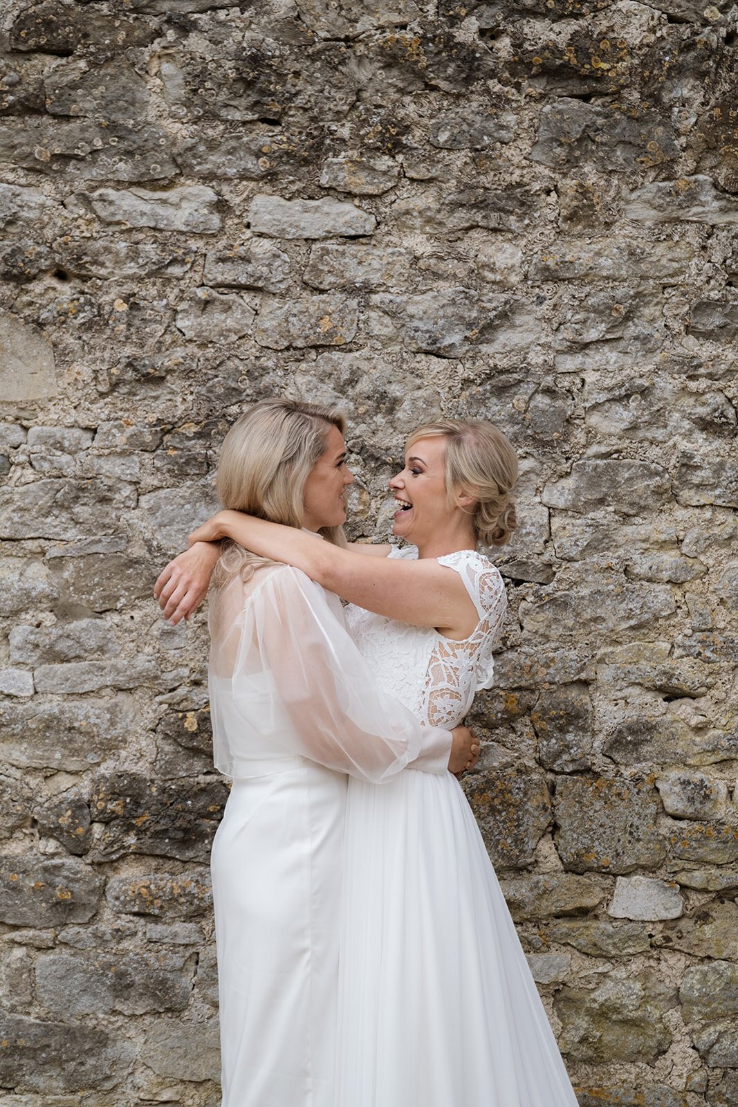 Beautiful bride Emma wore a wedding dress and silk organza top by Halfpenny London