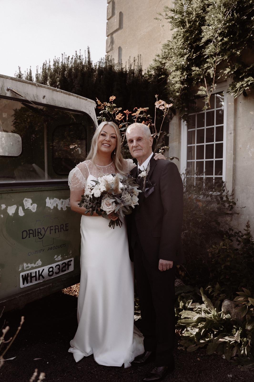 Beautiful bride Sarah wore a wedding dress by Halfpenny London