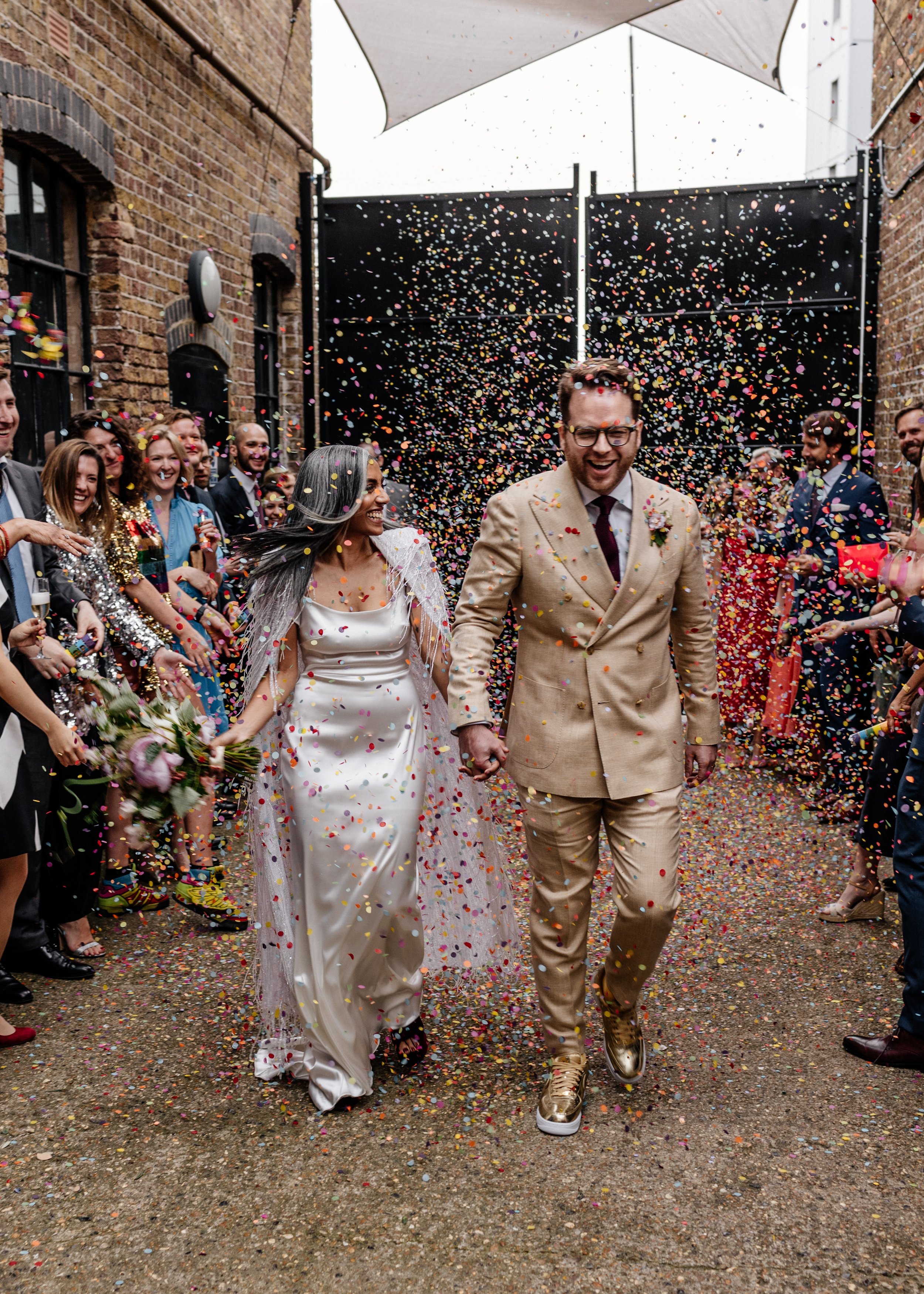 Beautiful bride Rebecca wore a wedding dress and beaded cape by Halfpenny London