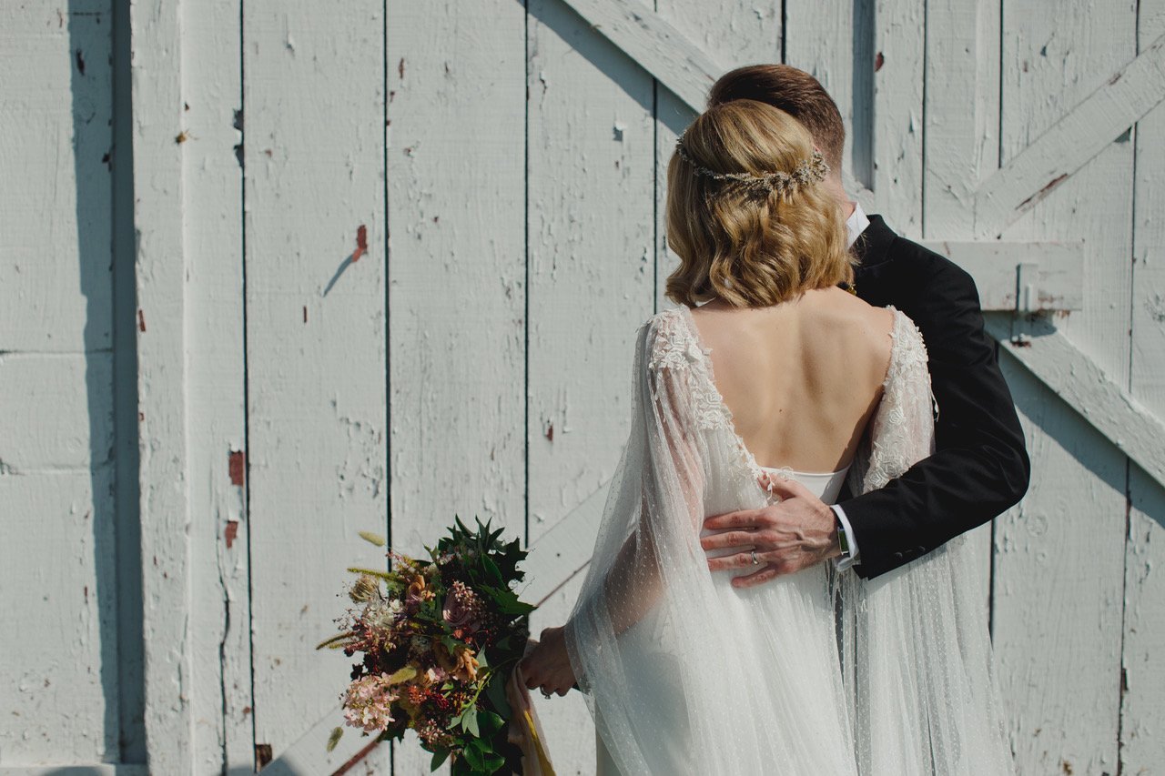 Beautiful bride Sonja wore a wedding dress by Halfpenny London