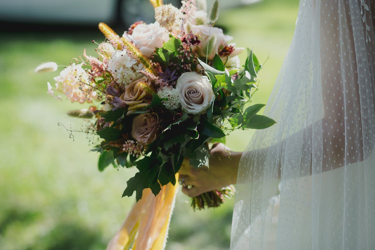 Beautiful bride Sonja wore a wedding dress by Halfpenny London