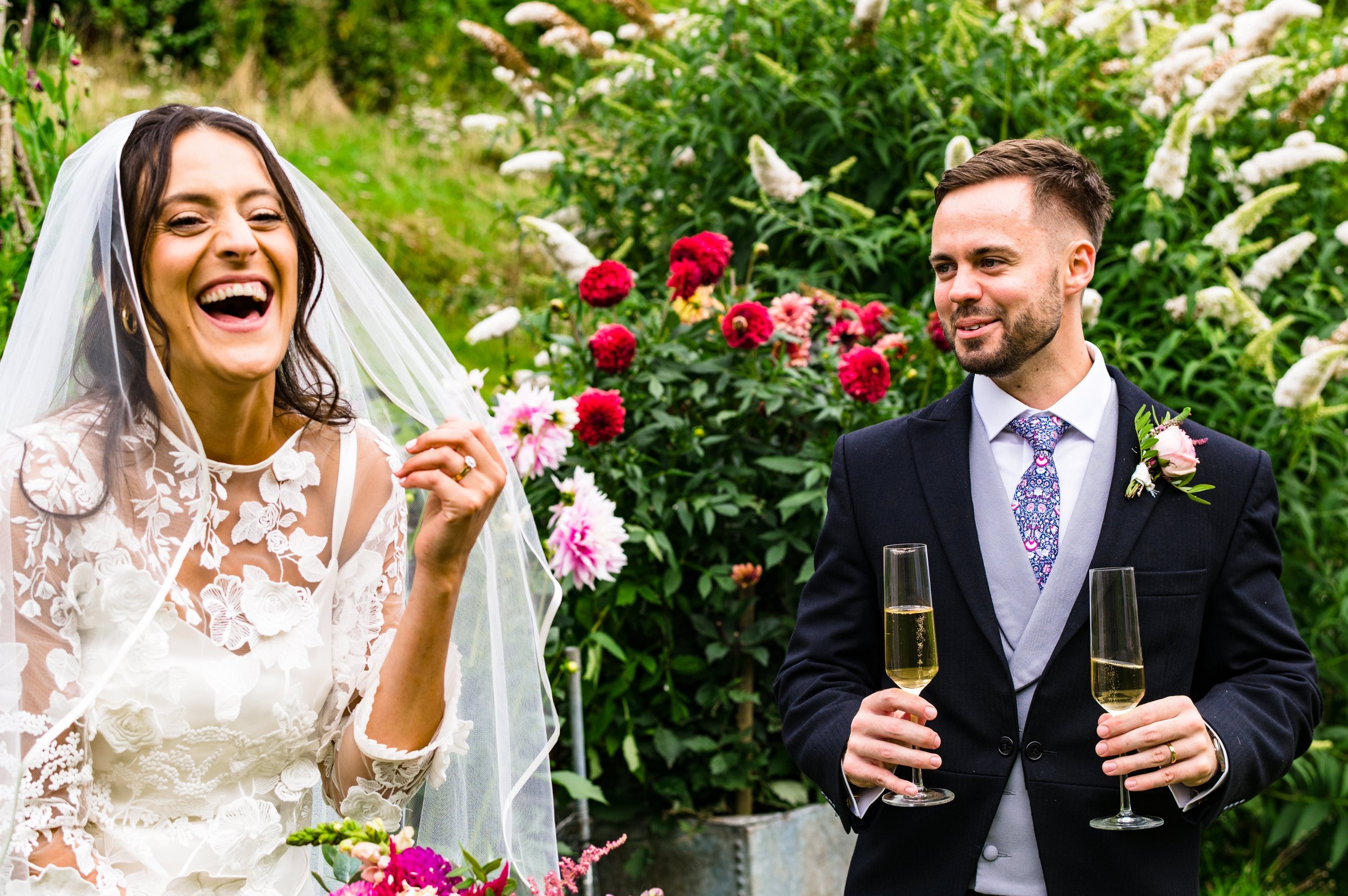 Beautiful bride Emily wore a wedding dress by Halfpenny London