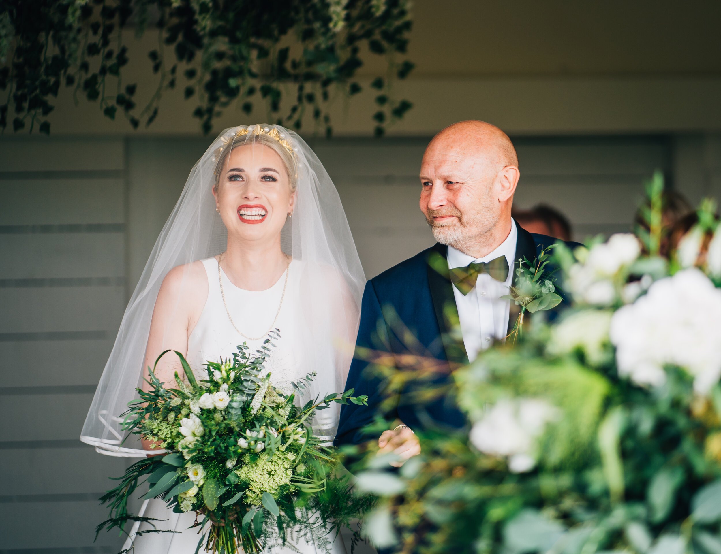 Beautiful bride Jessica wore the Oak wedding dress by Halfpenny London