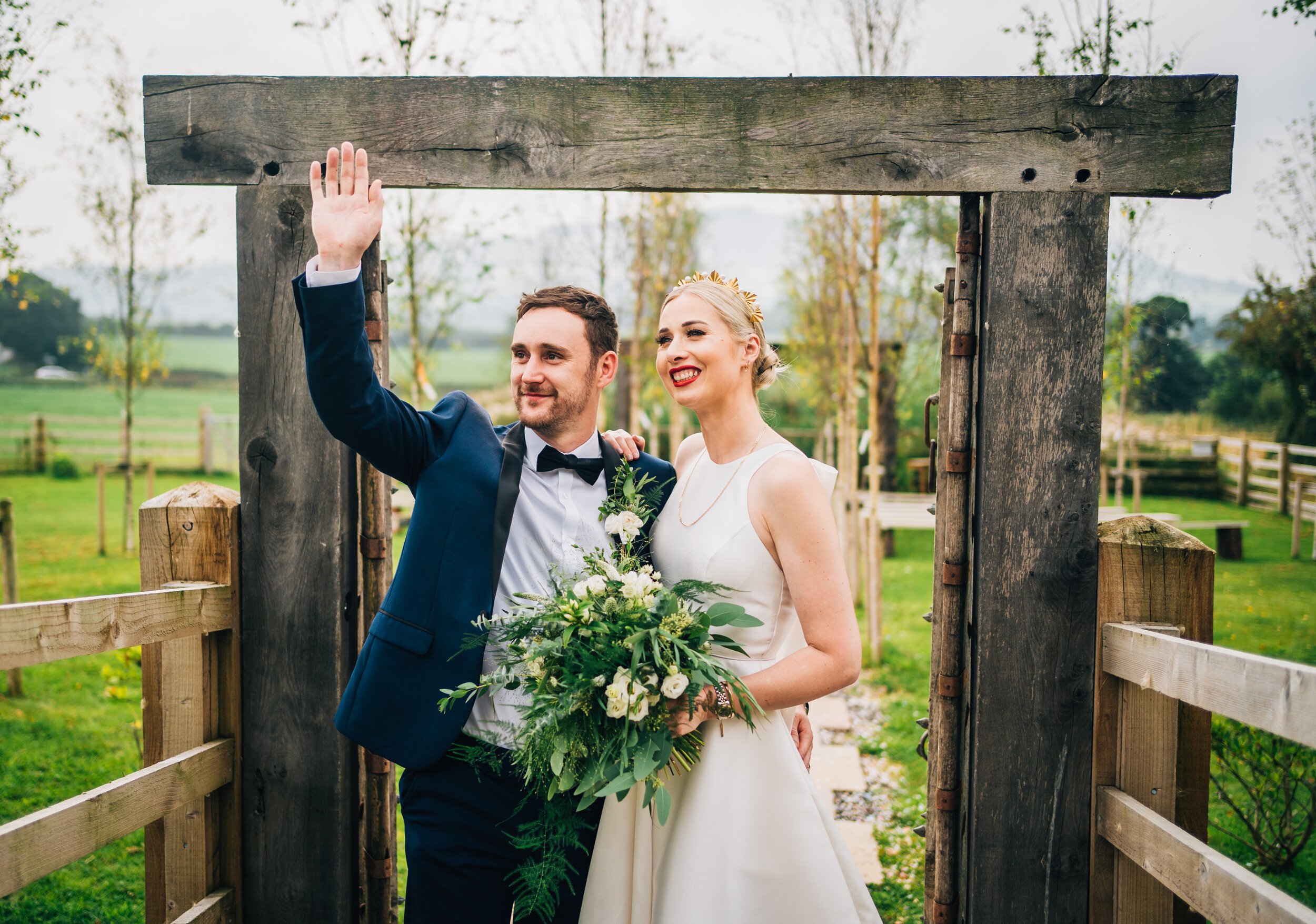 Beautiful bride Jessica wore the Oak wedding dress by Halfpenny London