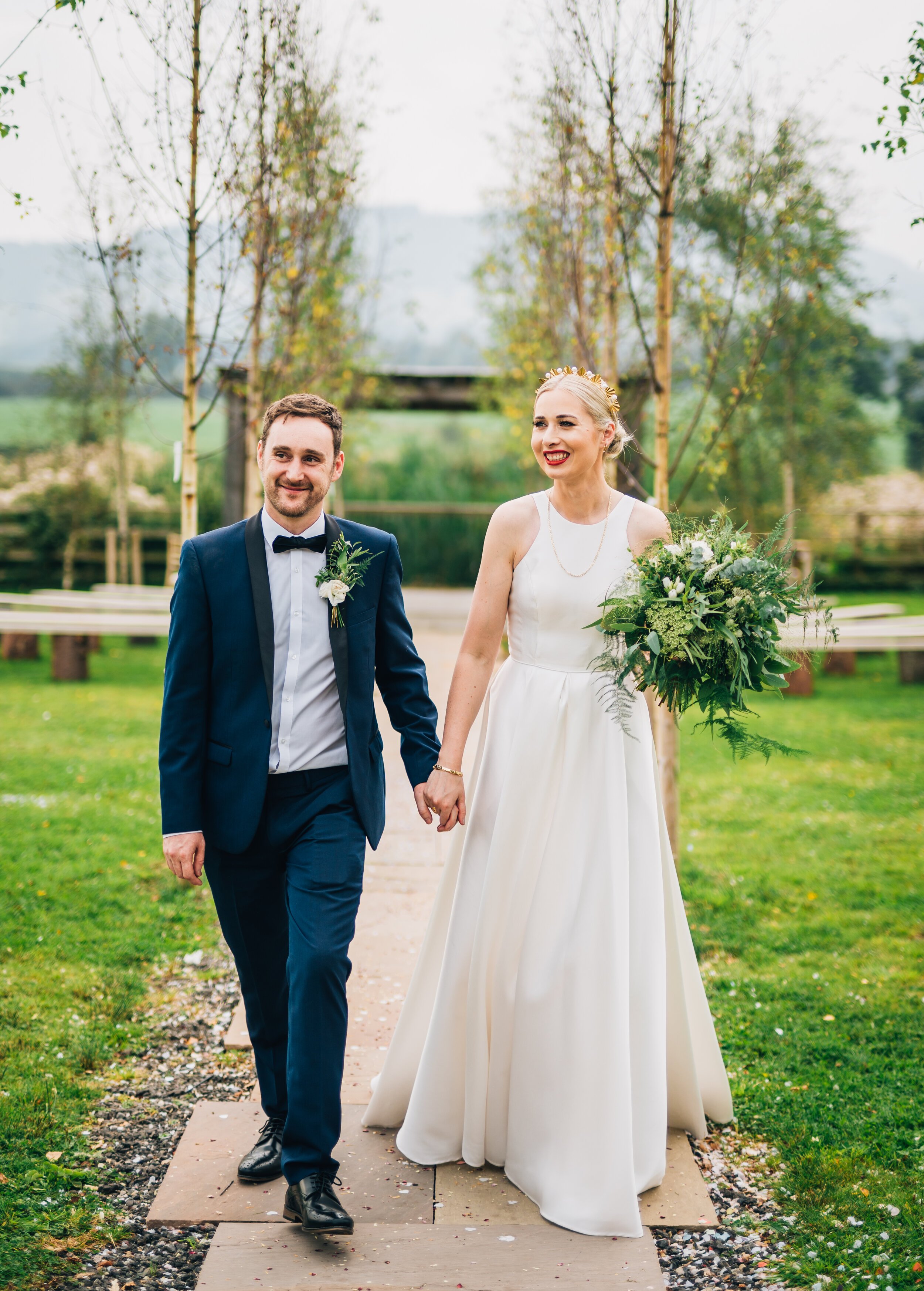 Beautiful bride Jessica wore the Oak wedding dress by Halfpenny London