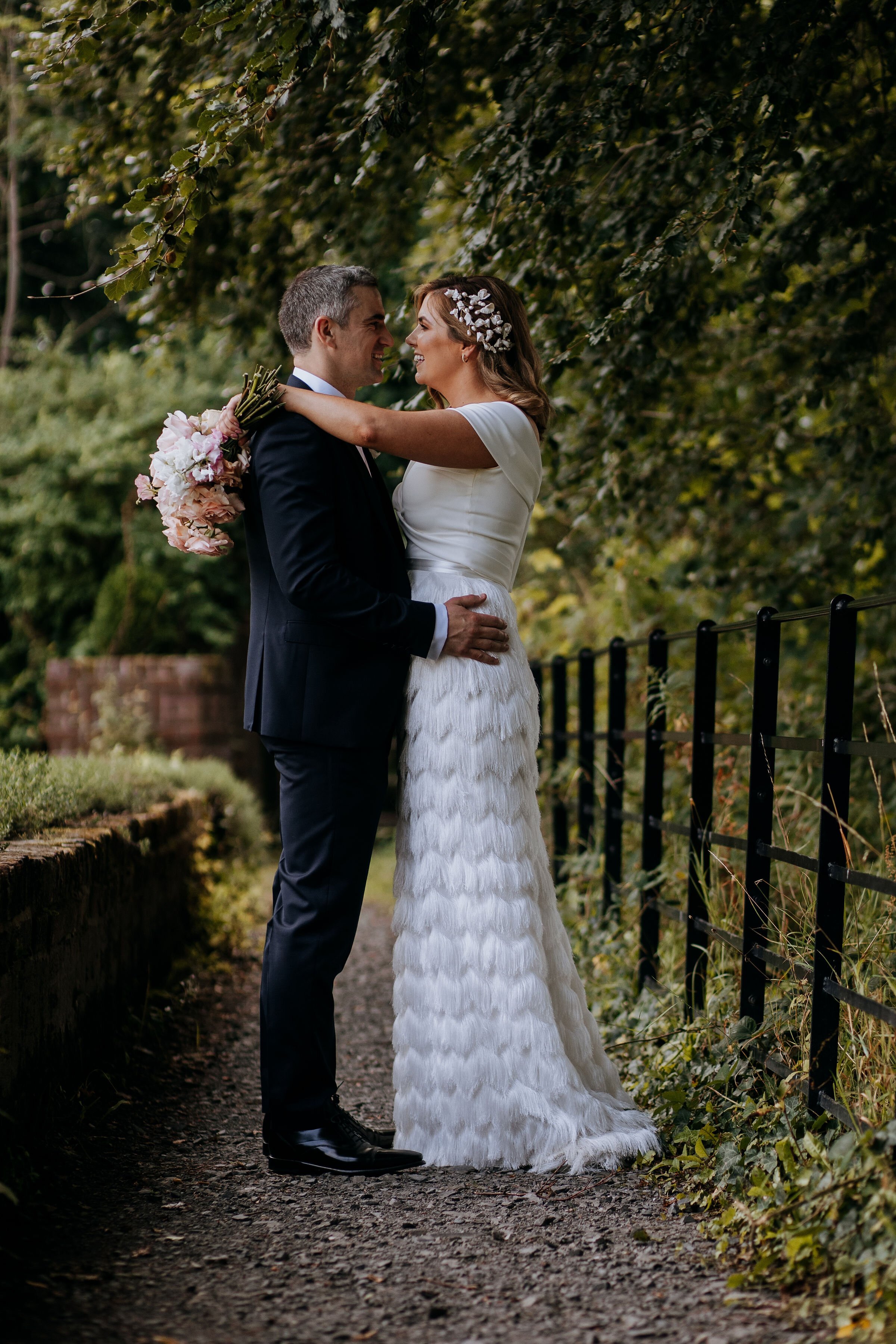 Beautiful bride Emma wore a wedding dress by Halfpenny London