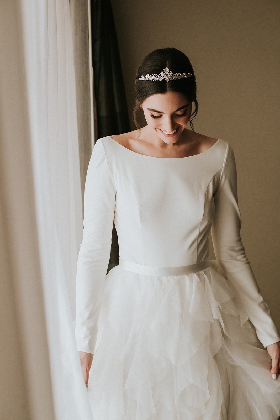 Beautiful bride Adi wore the Riri skirt by Halfpenny London | Wedding dress