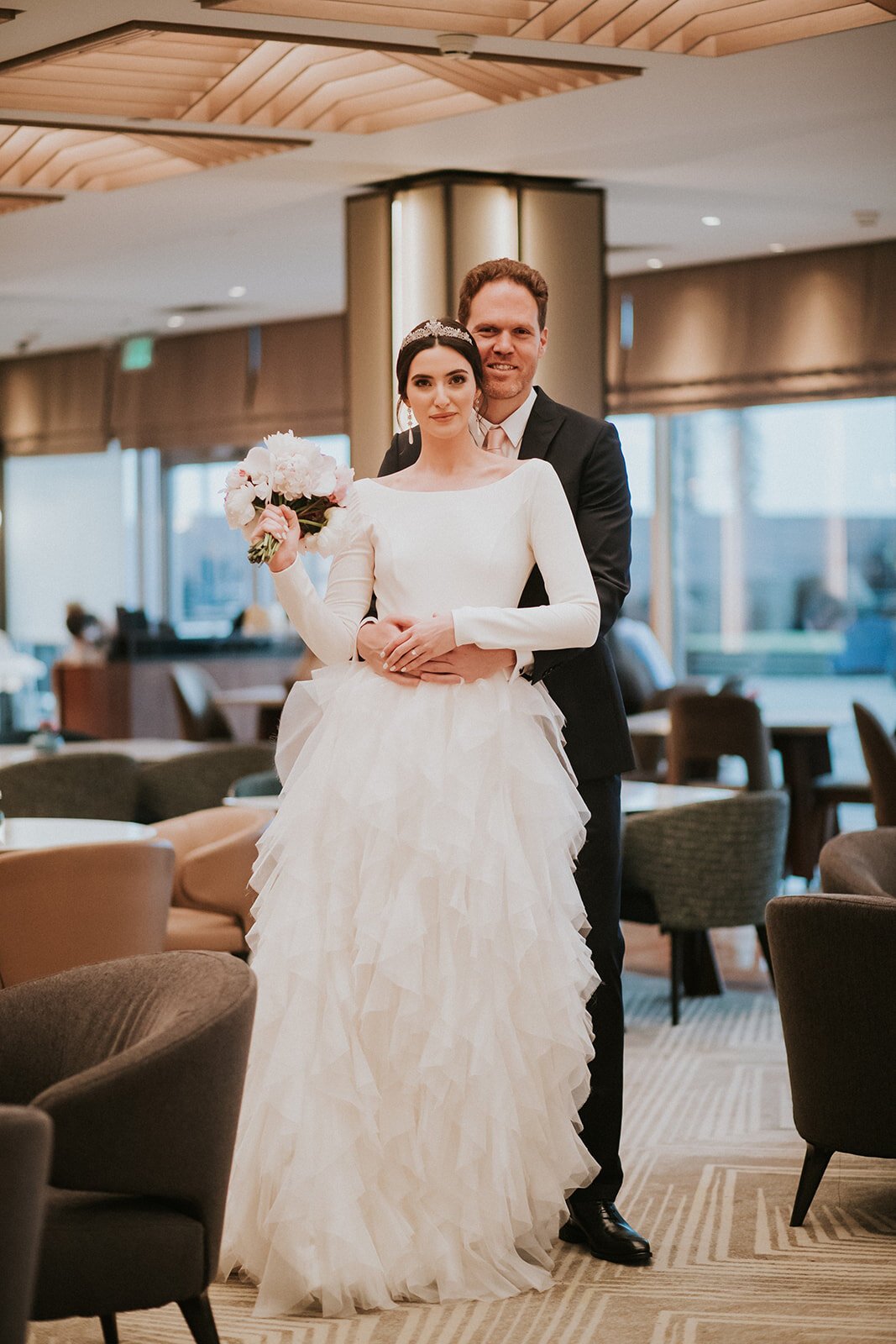 Beautiful bride Adi wore the Riri skirt by Halfpenny London | Wedding dress