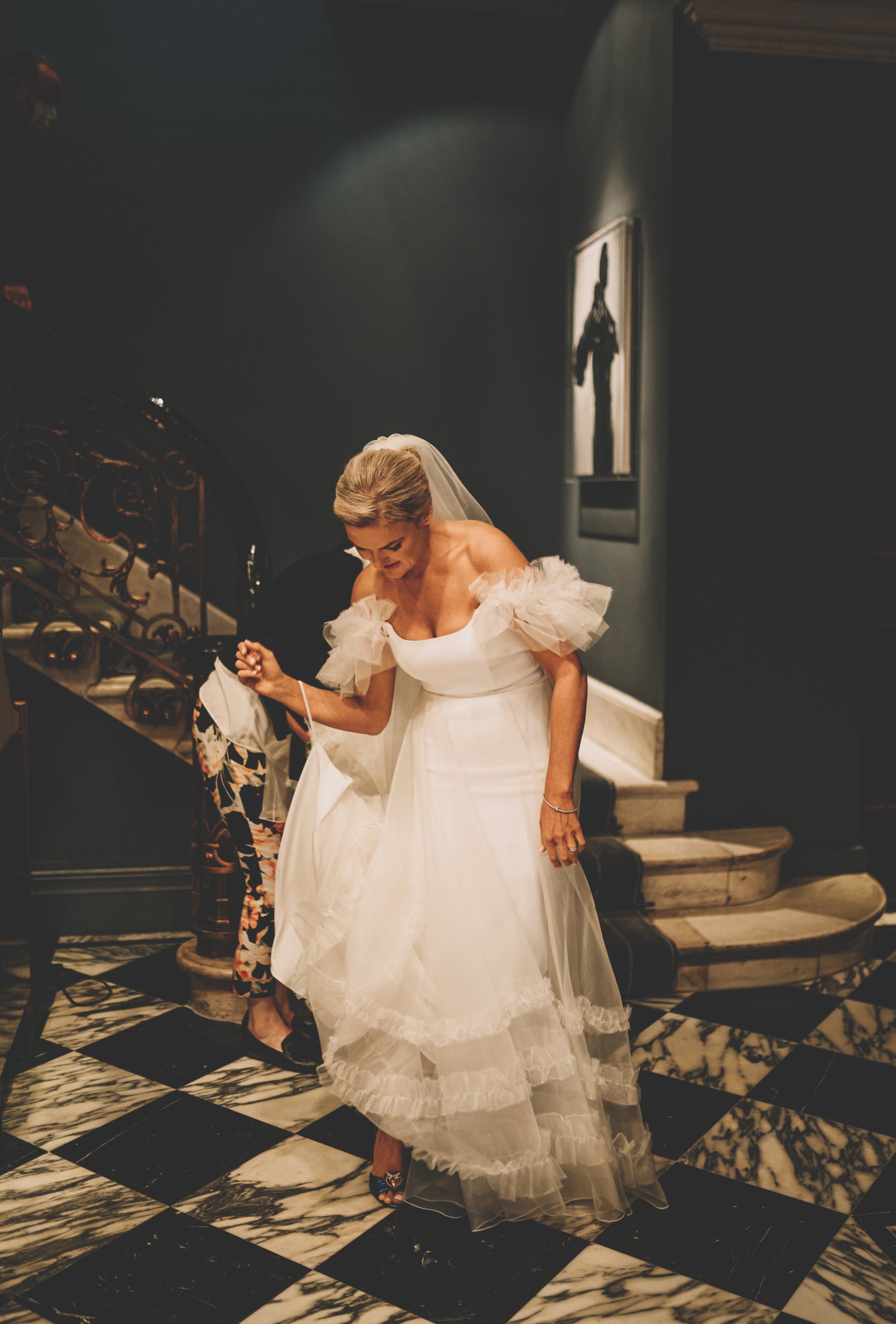 Beautiful bride Emma wore the Mayfair wedding dress by Halfpenny London