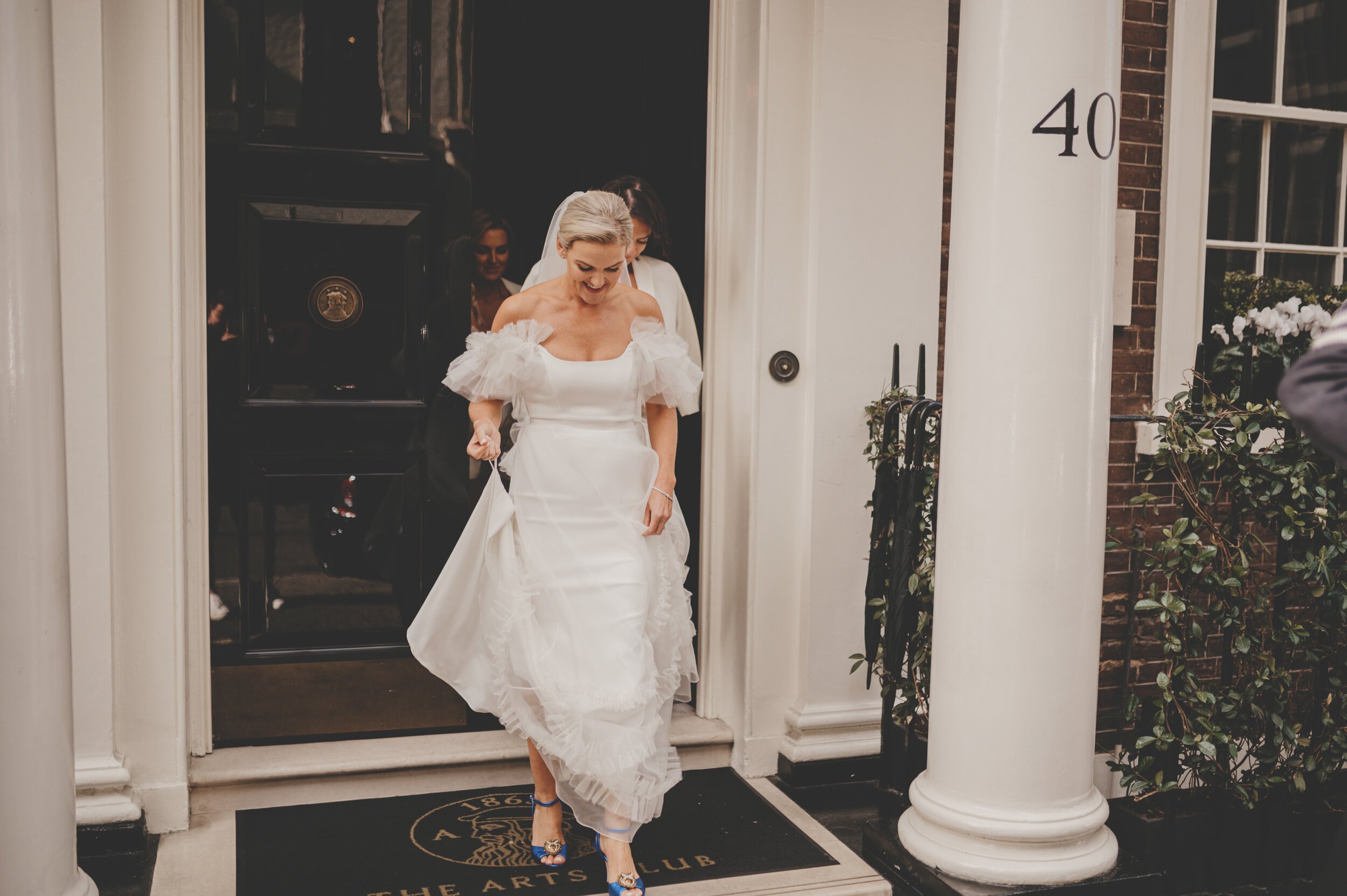Beautiful bride Emma wore the Mayfair wedding dress by Halfpenny London