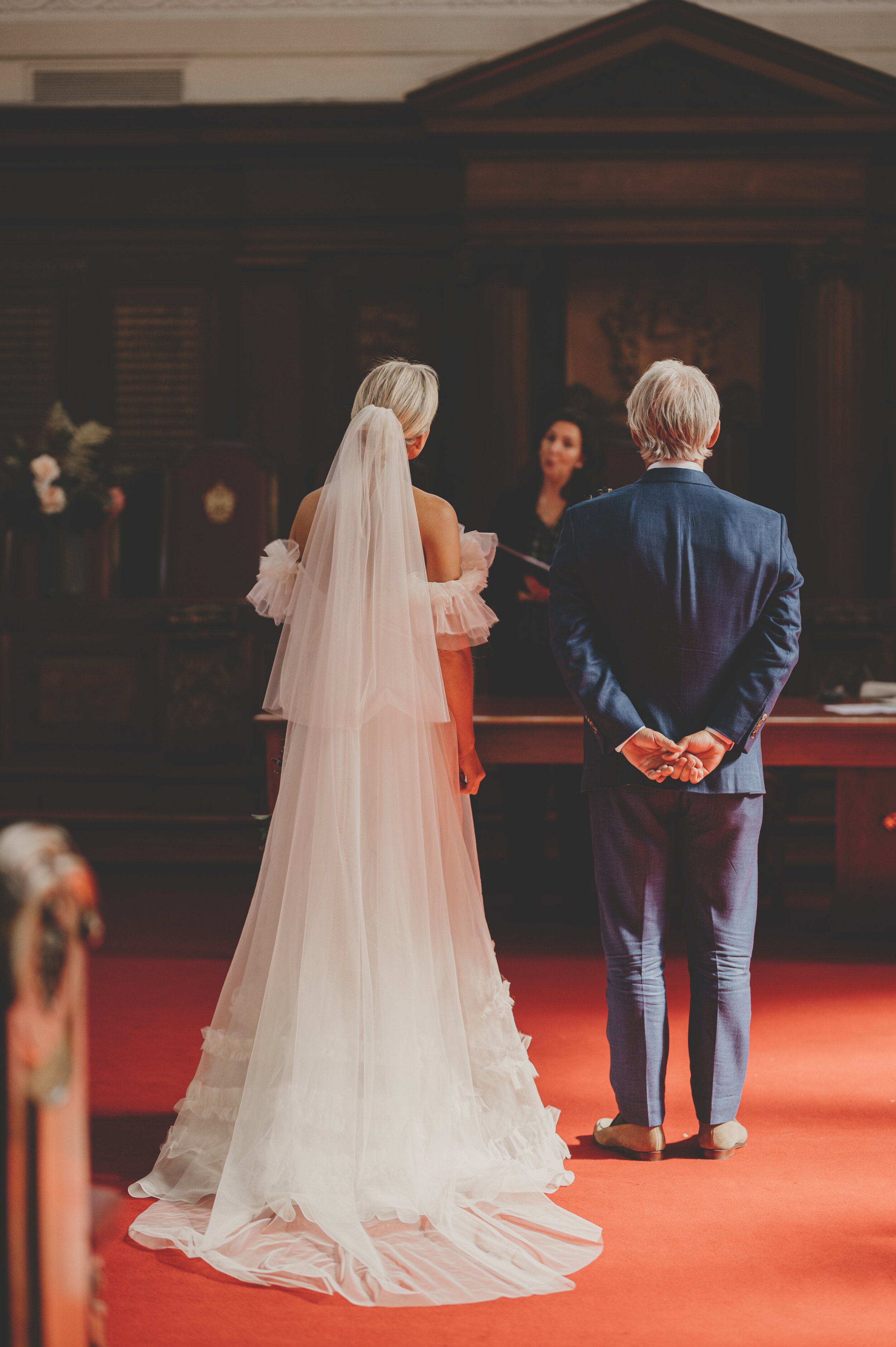 Beautiful bride Emma wore the Mayfair wedding dress by Halfpenny London