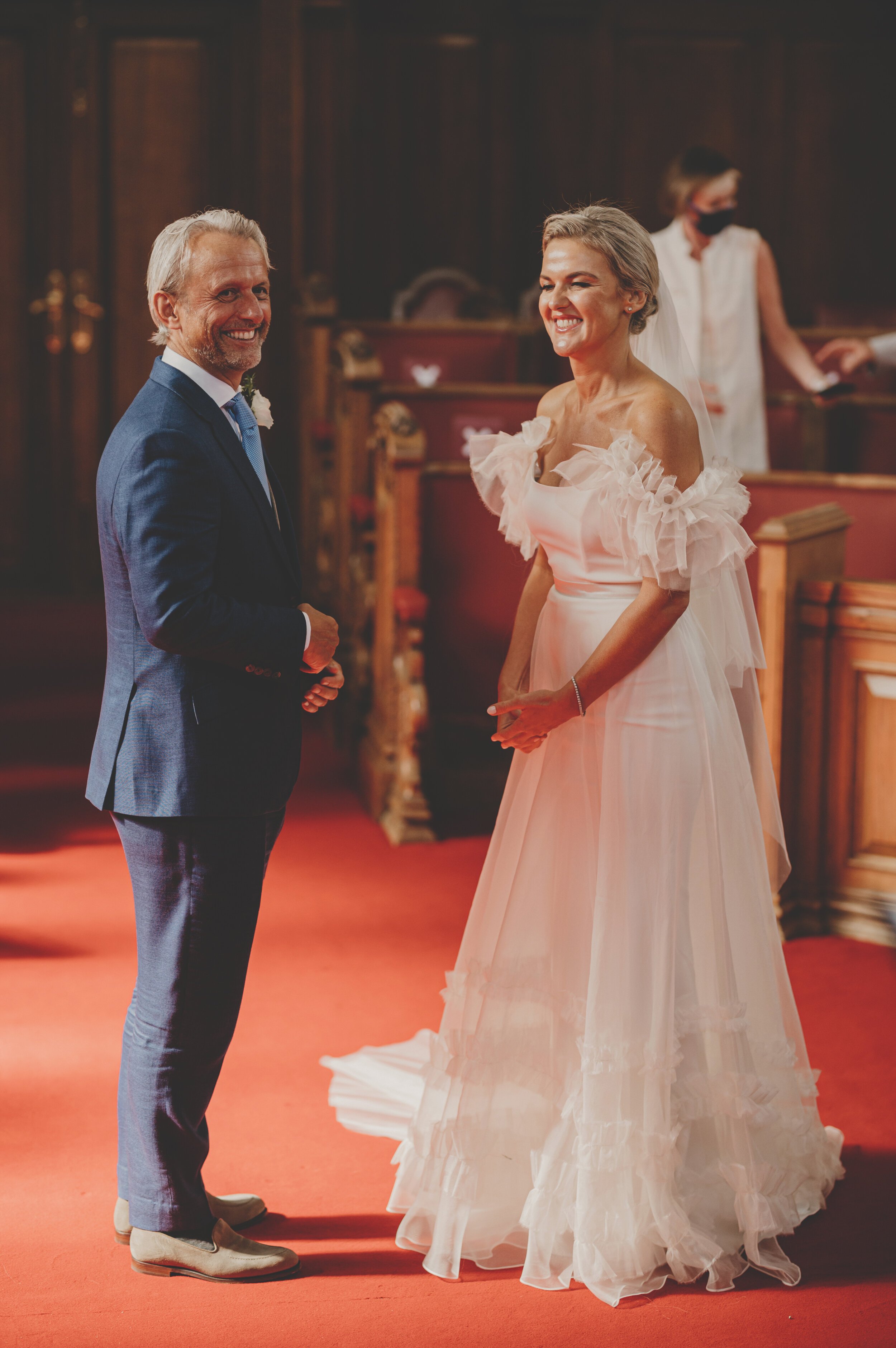 Beautiful bride Emma wore the Mayfair wedding dress by Halfpenny London