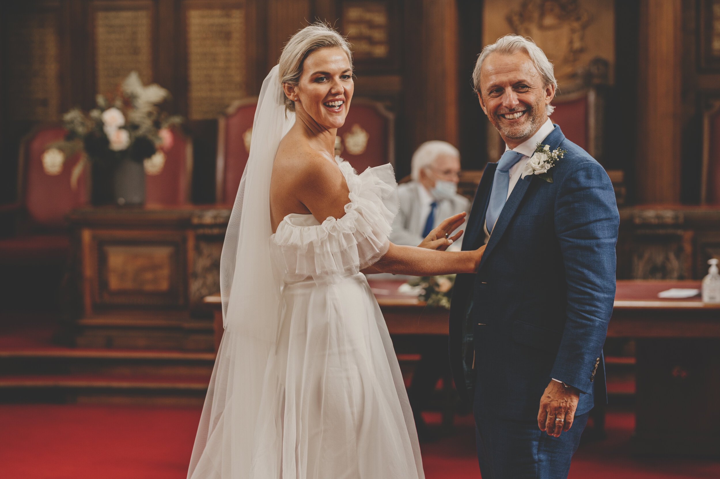 Beautiful bride Emma wore the Mayfair wedding dress by Halfpenny London