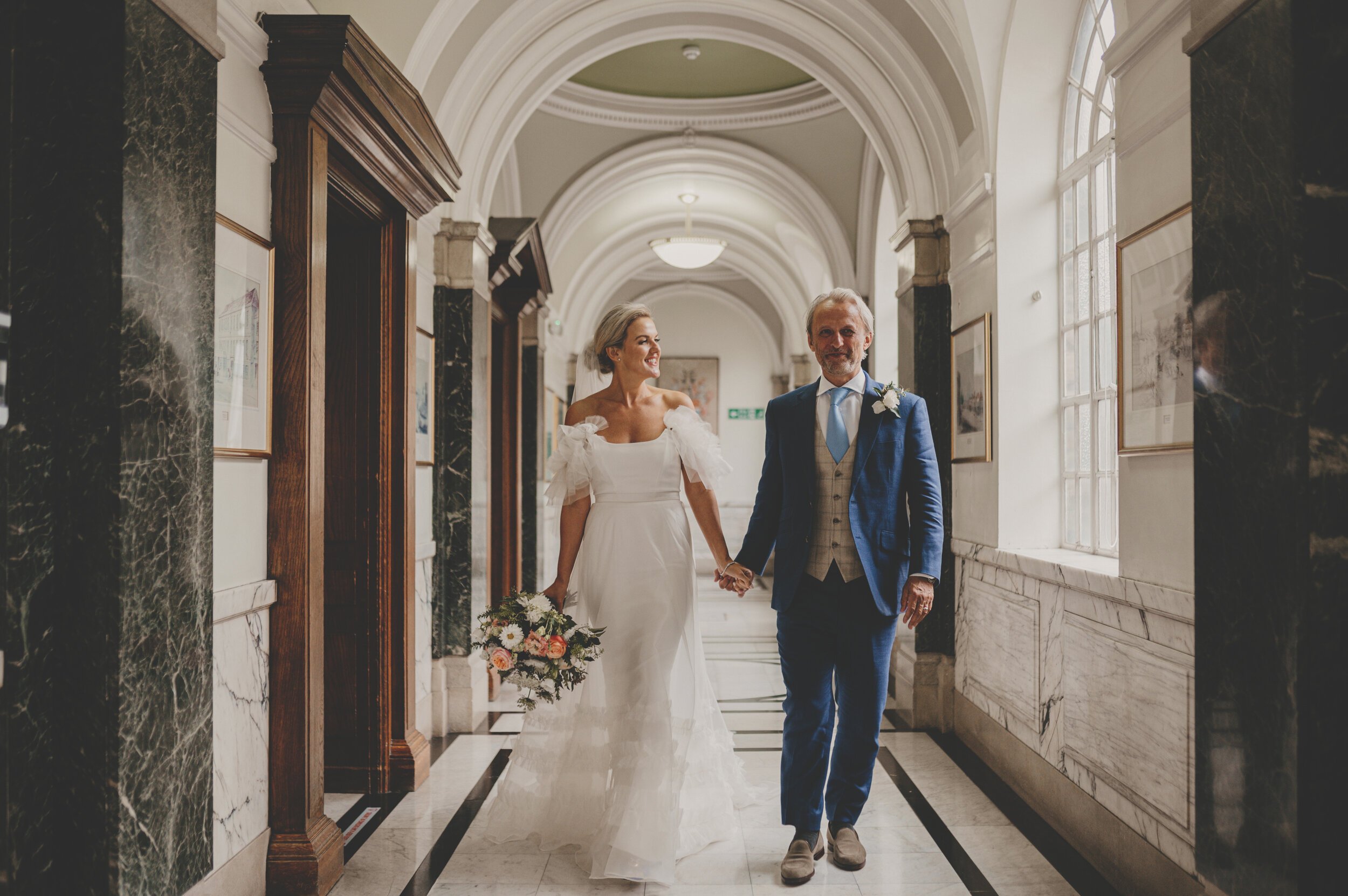 Beautiful bride Emma wore the Mayfair wedding dress by Halfpenny London