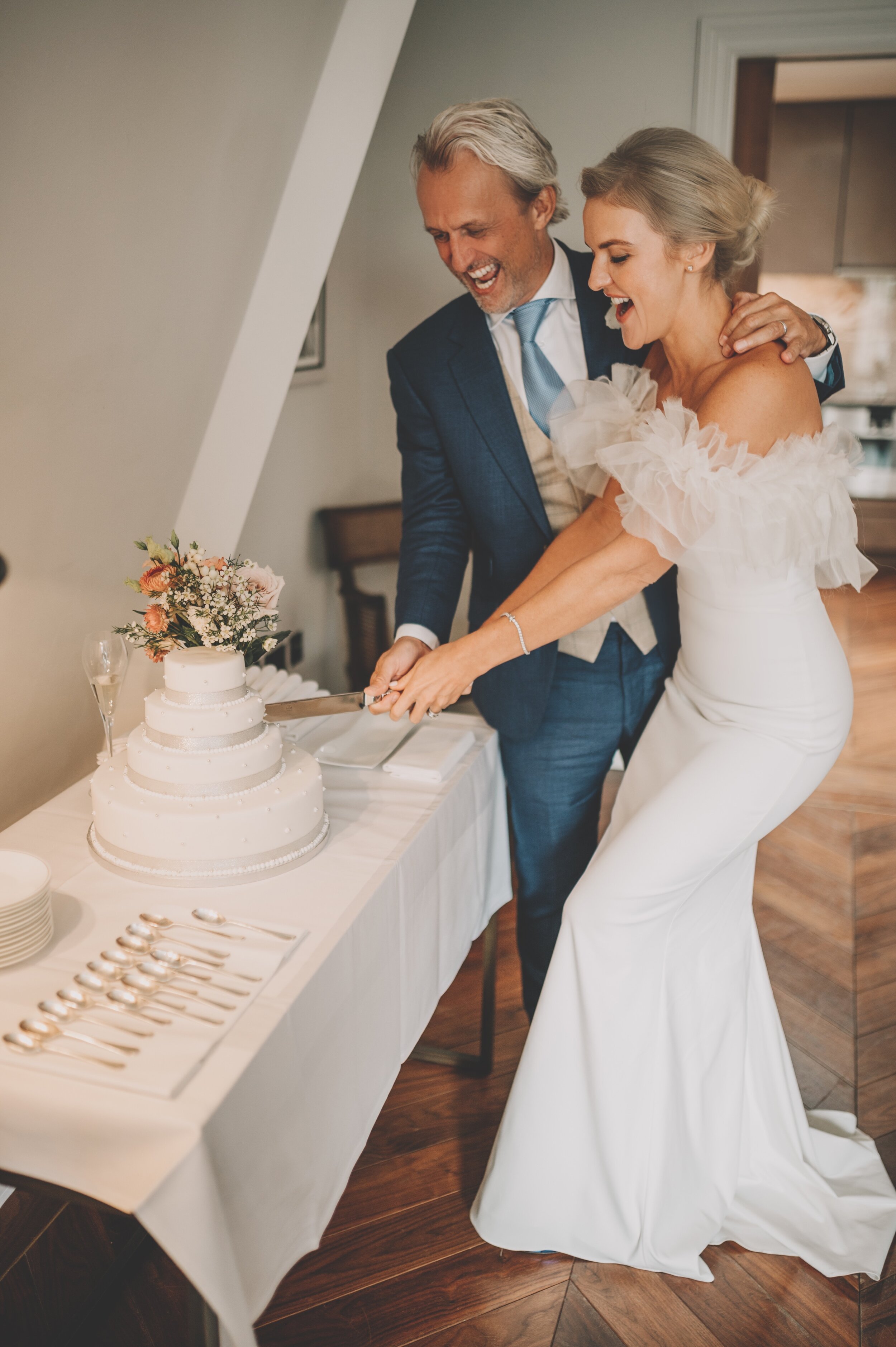 Beautiful bride Emma wore the Mayfair wedding dress by Halfpenny London