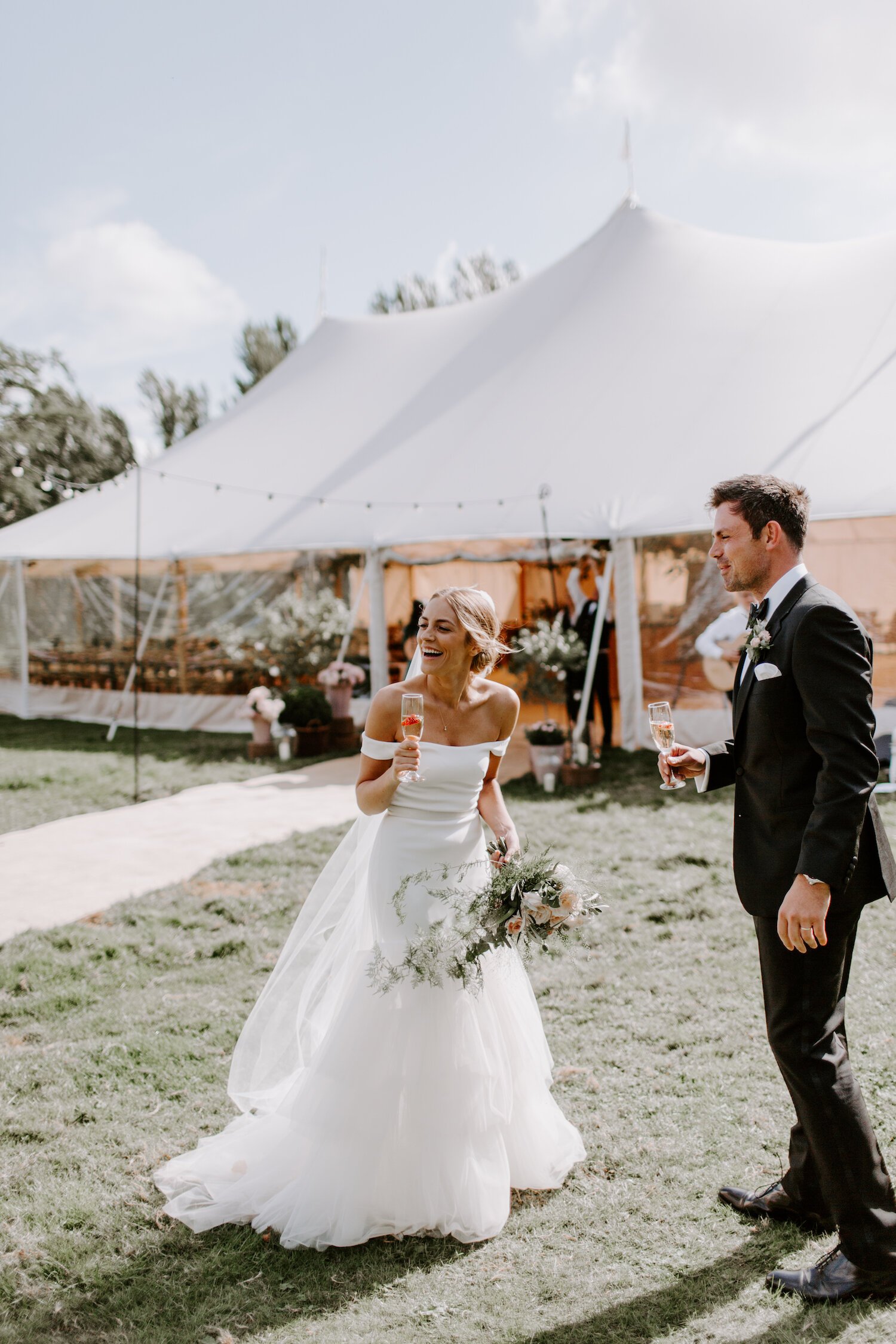 Beautiful bride Poppy wore a wedding dress by Halfpenny London