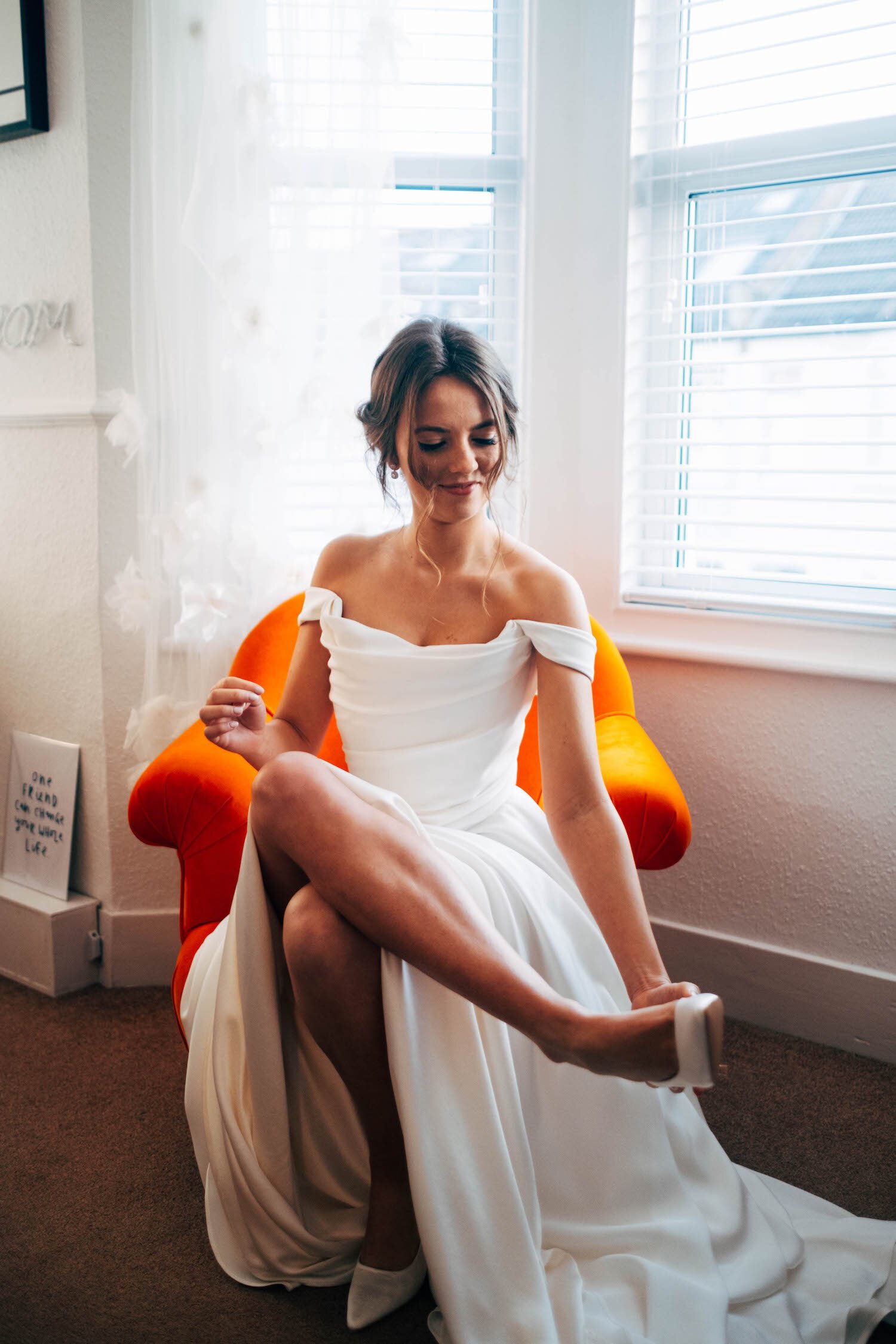 Beautiful bride Flo wore a wedding dress by Halfpenny London