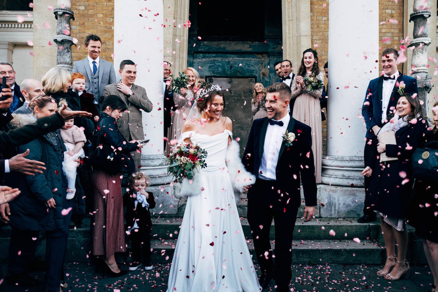 Beautiful bride Flo wore a wedding dress by Halfpenny London