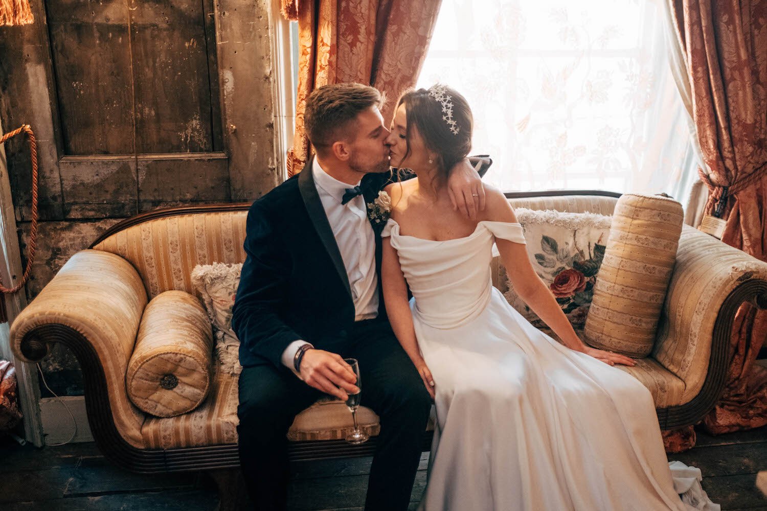 Beautiful bride Flo wore a wedding dress by Halfpenny London